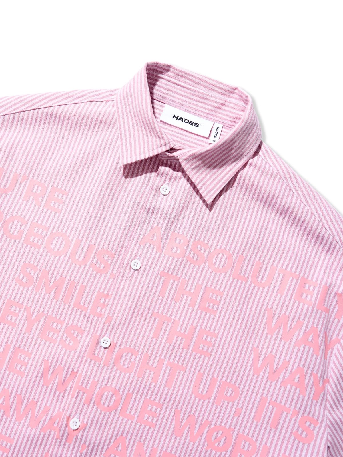 HADES Dear Striped Short Sleeve Shirt 粉紅色 條紋 短袖襯衫