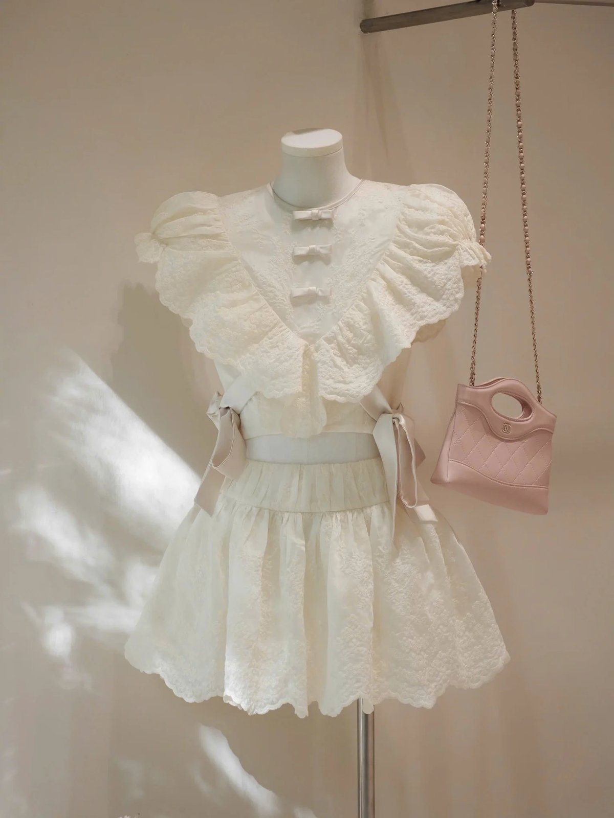 Croptop Top and Flared Skirt Set