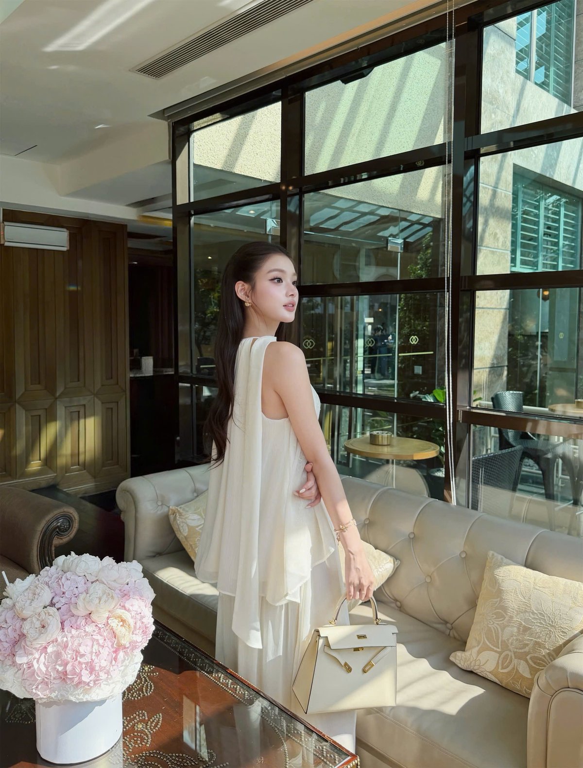 CHOU CHOU 蕾絲飾邊無袖兩件套裝