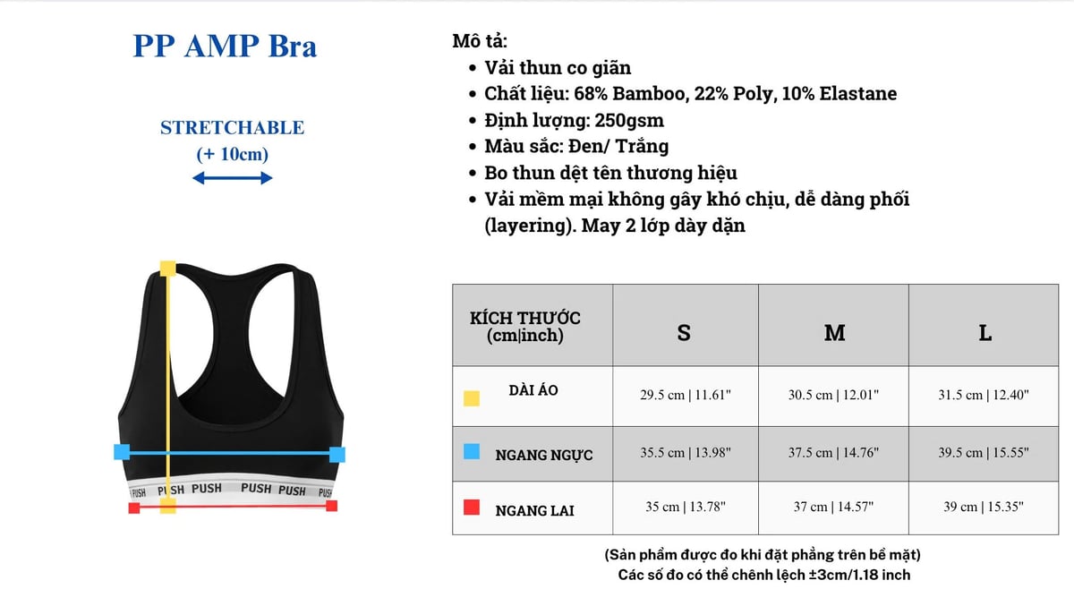 PUSH PUSH AMP BRA Soft Double-Layer Bamboo Bra Top