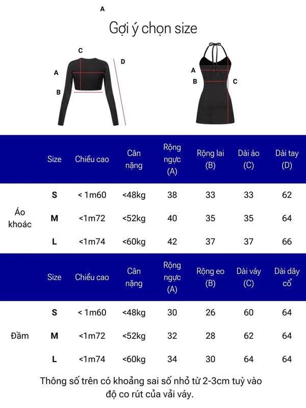 DKMV Jolie Dress Two-Piece Set - A-Line Halter Dress with Long Sleeve Cardigan