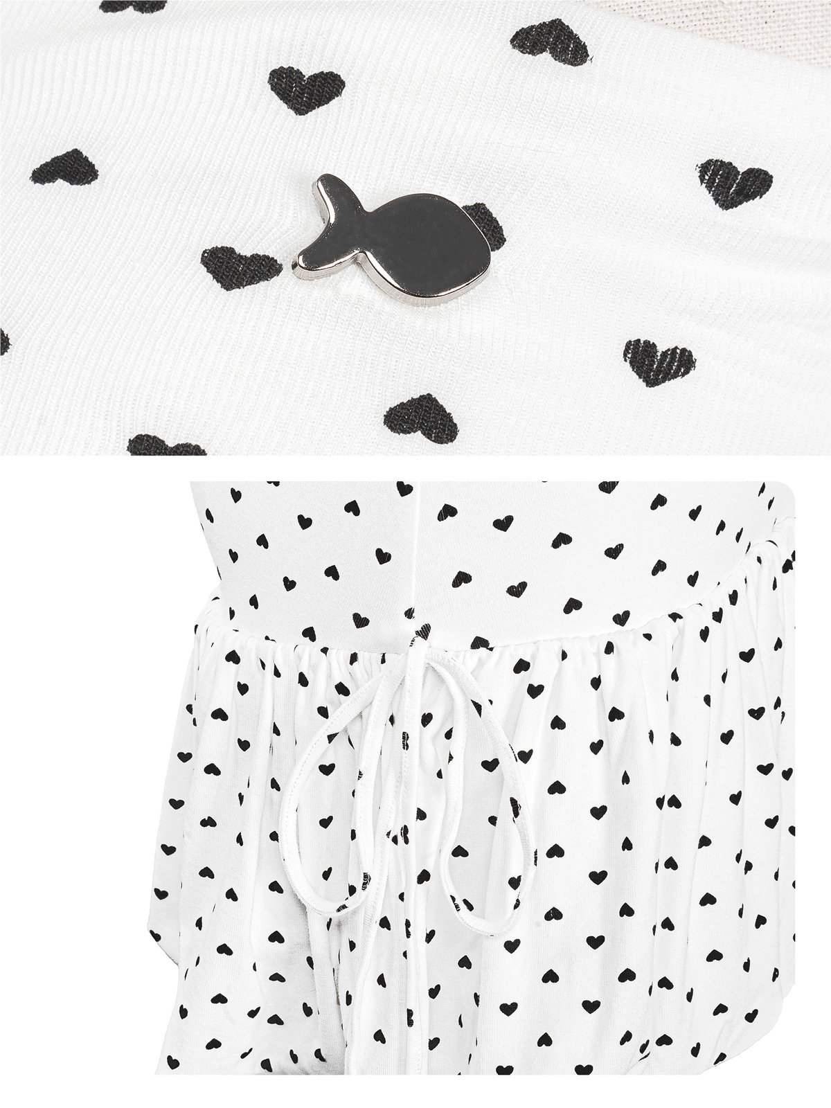 DKMV Yuri Dress - Sweet Heart Pattern Strapless Bubble Dress