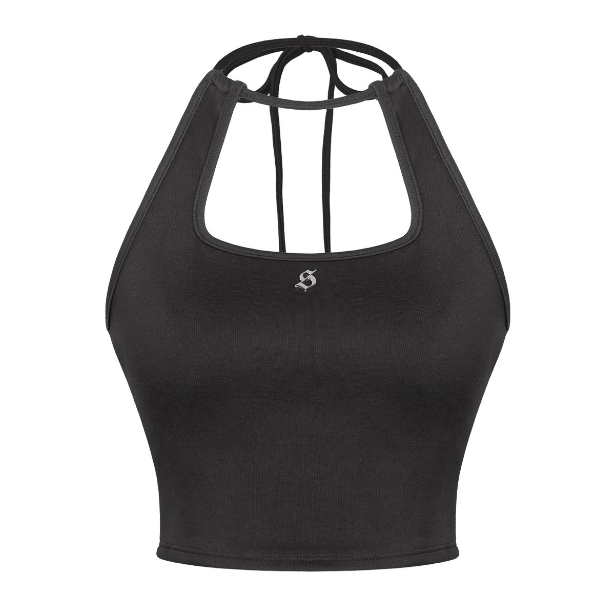 SISTERS Maisie Halter Crop Top and Shorts Set with Metallic Waistband