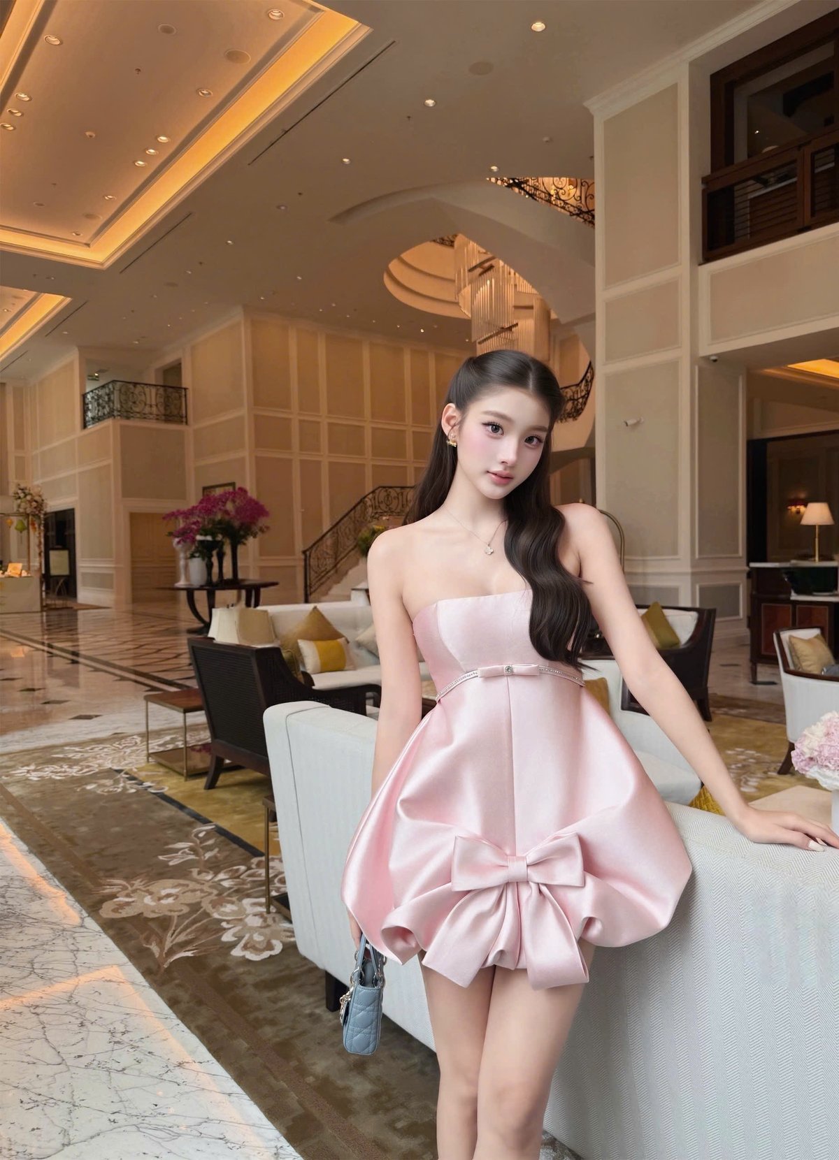 CHOU CHOU Tatfa Bow Cup 甜美短裙