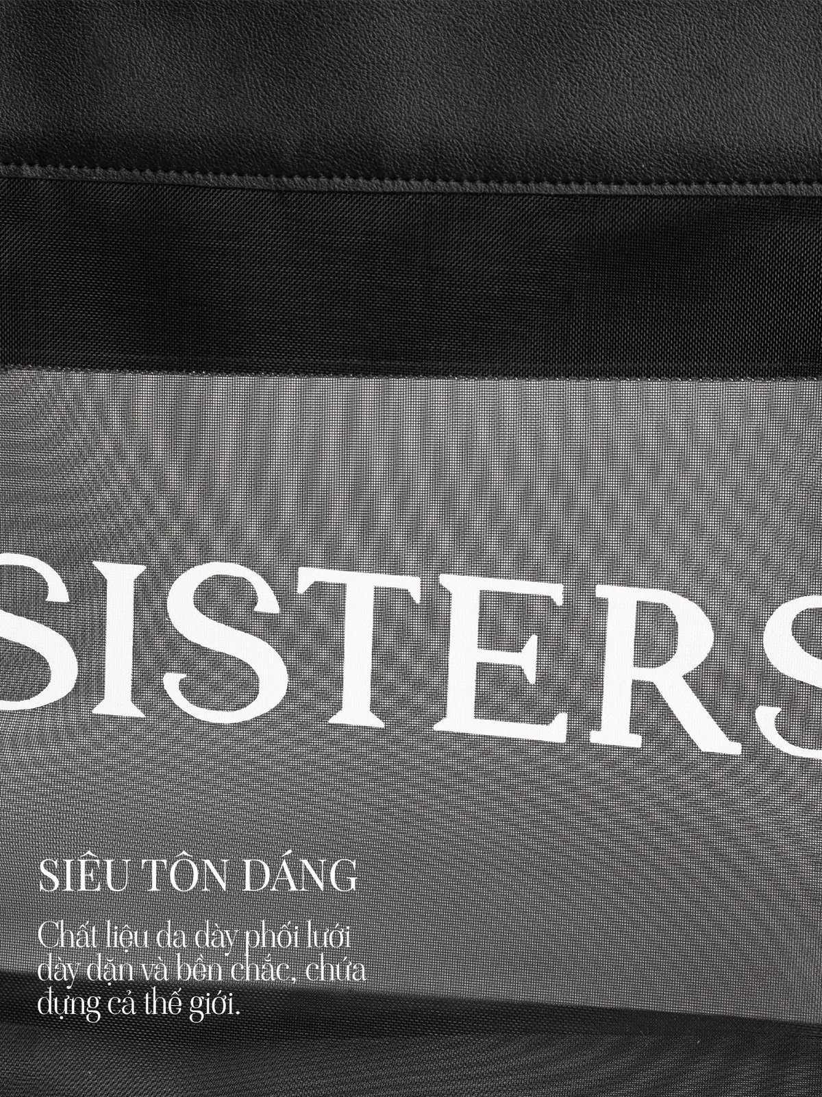 SISTERS Mesh Panel Tote Bag Black
