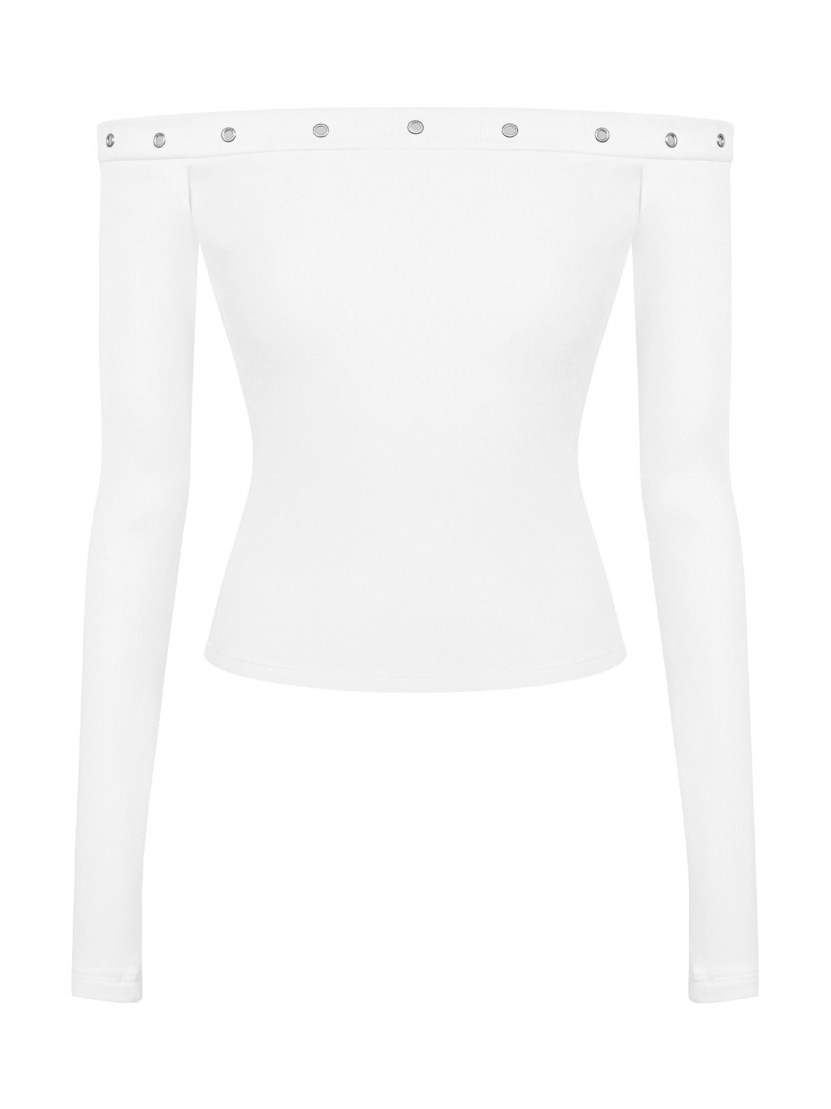 SISTERS Gardenia Off-the-Shoulder Longline Slim Fit Top - White