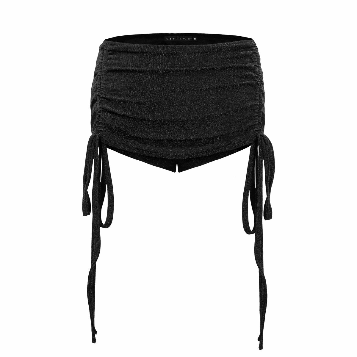 SISTERS Bonii Metallic Shimmer Drawstring Top and Mini Skirt Set