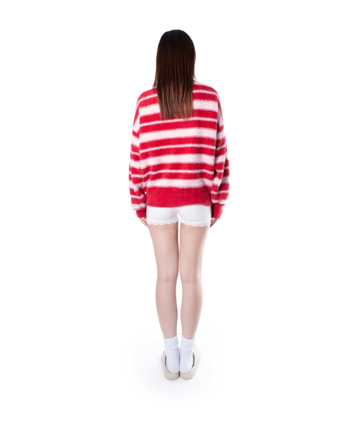 Levents® Striped Fur Knit Boxy Sweater 條紋毛絨針織寬版毛衣