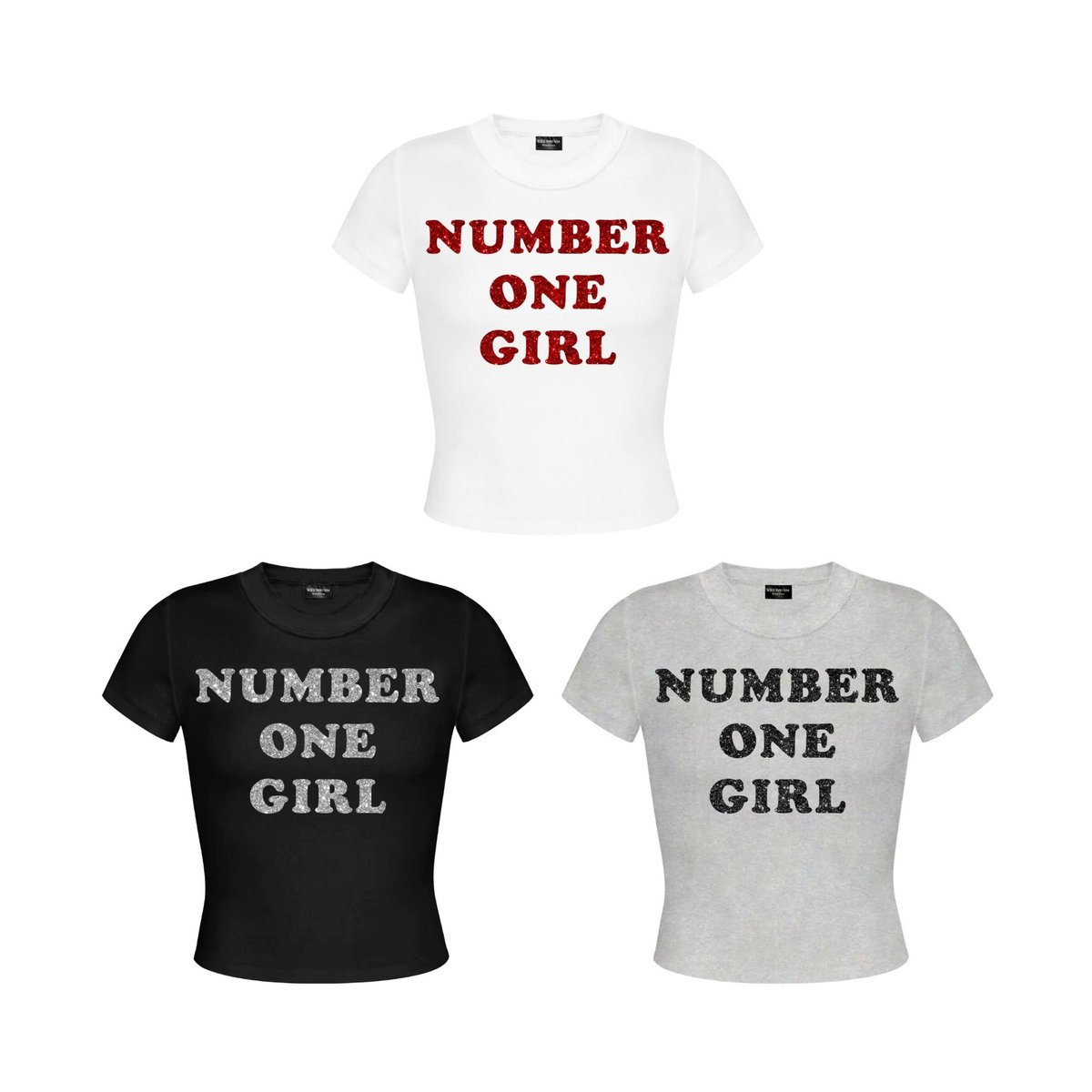 KILL SYSTEM Number One Girl 閃亮字體緊身 Baby Tee 短版 T-shirt