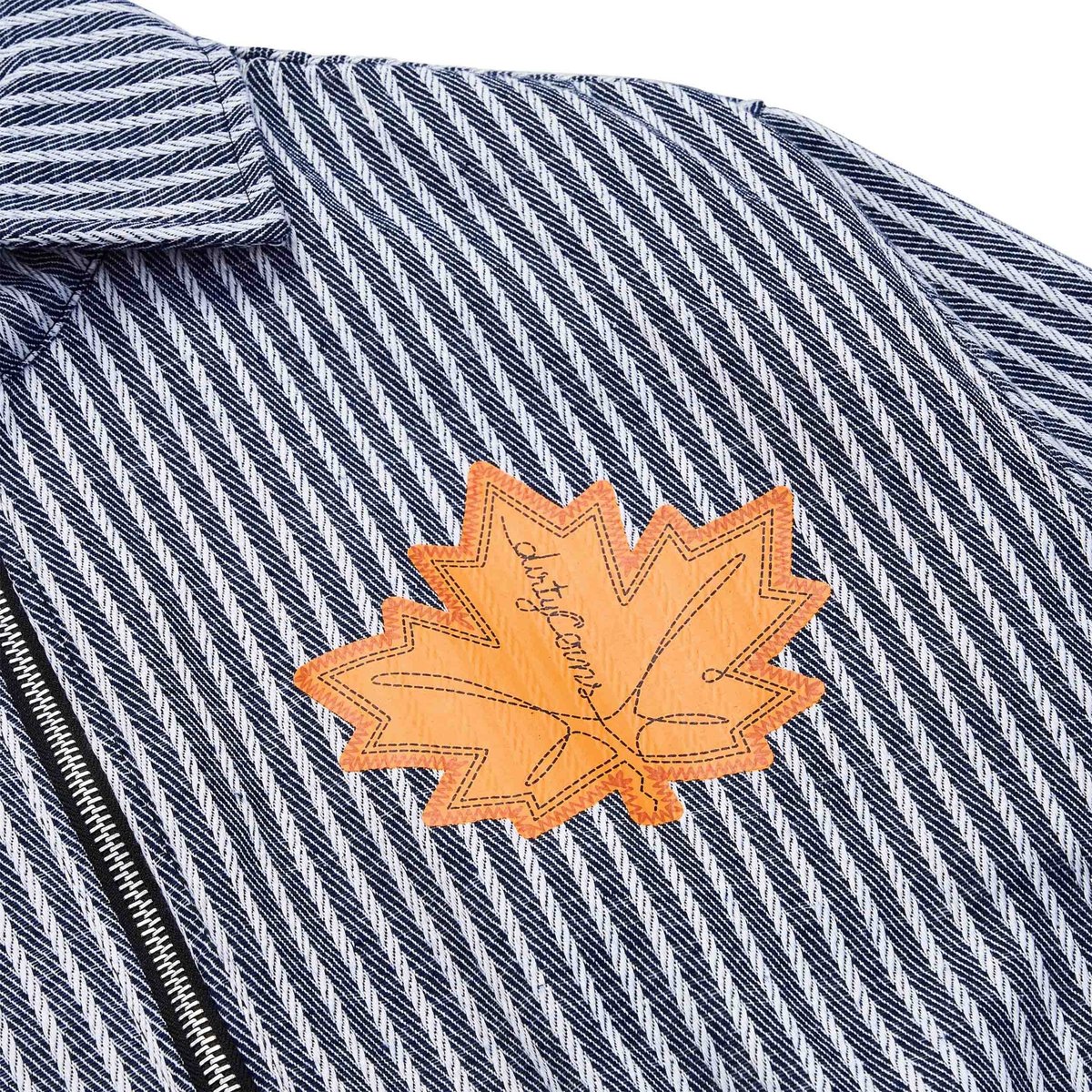DIRTYCOINS Striped Maple Leaf Bomber Jacket