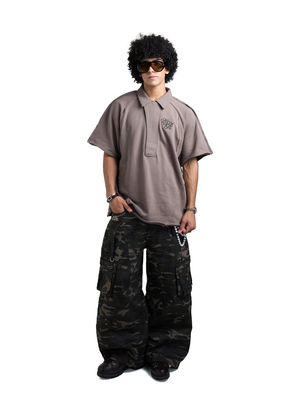 HADES Splice Polo Shirt - Brown