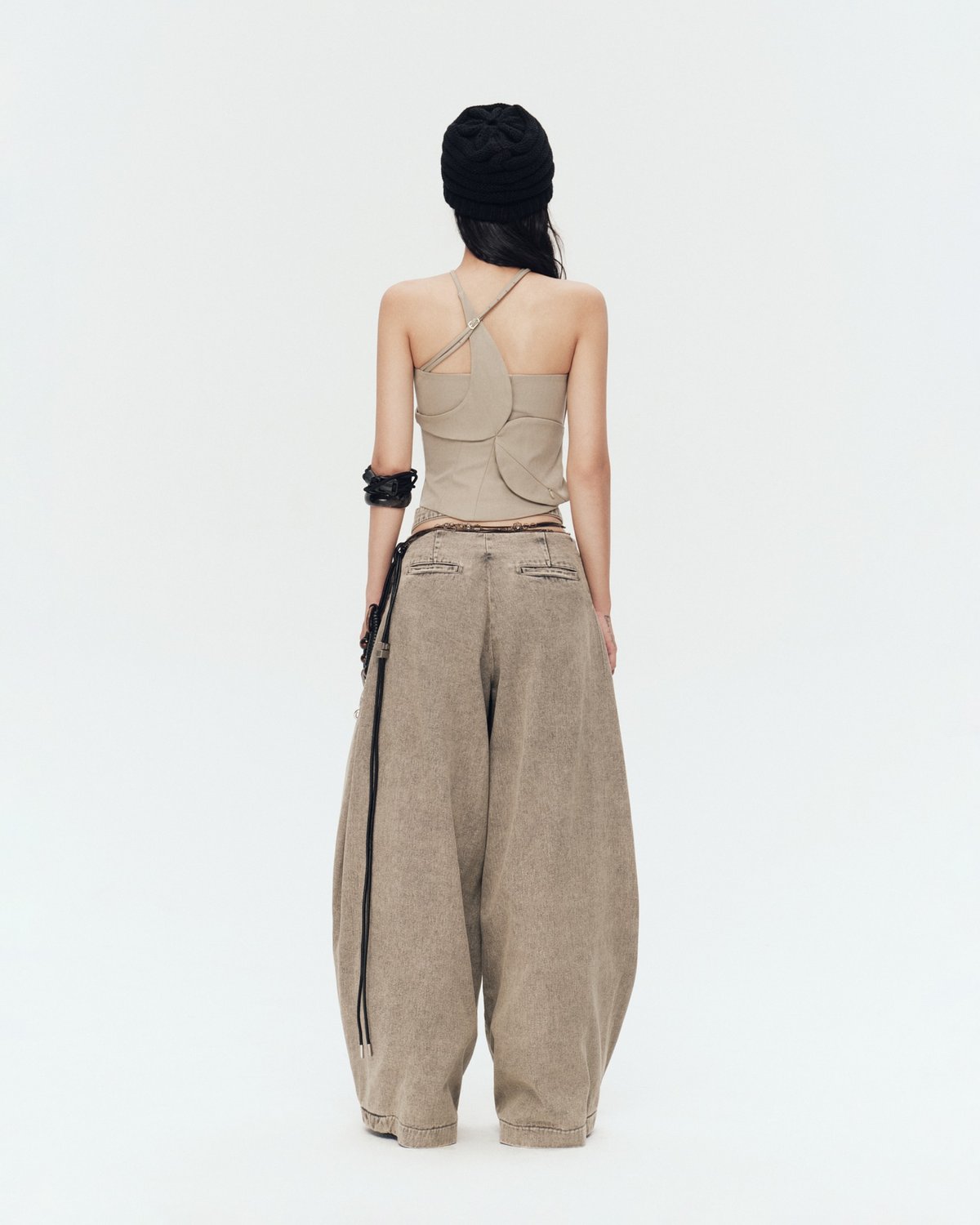 Bunnyhill NORA PANTS VER JEAN Grey Wash Wide-Leg Denim Trousers
