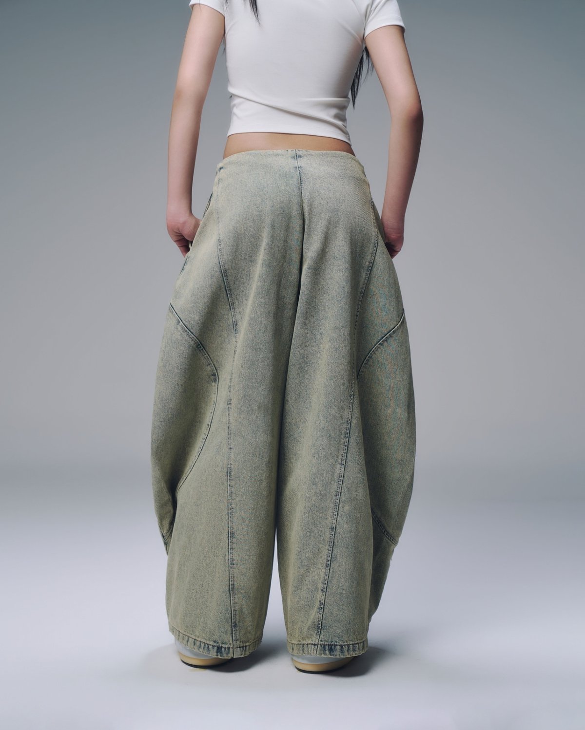 Bunnyhill LUFT PANTS VER 藍色水洗寬版牛仔褲