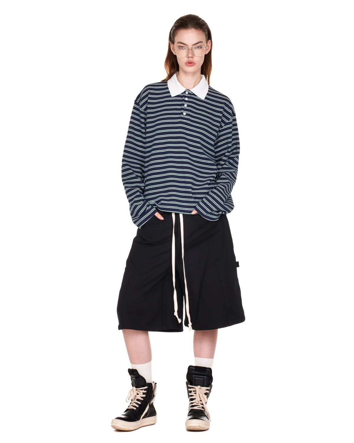 PUSH PUSH Rugby Striped Long Sleeve Polo Shirt