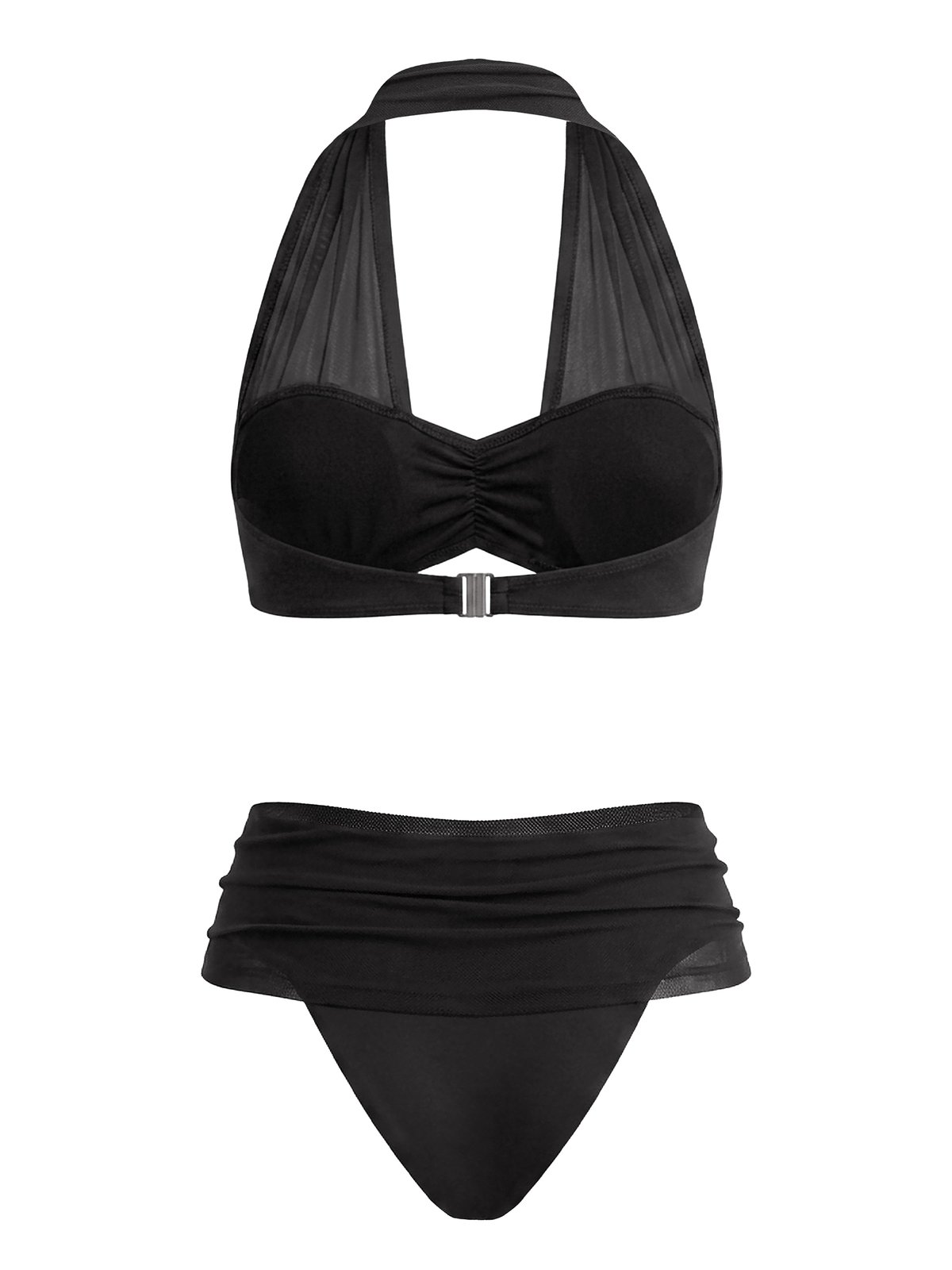 SISTERS Alessia Mesh Detail Halter Bikini Set