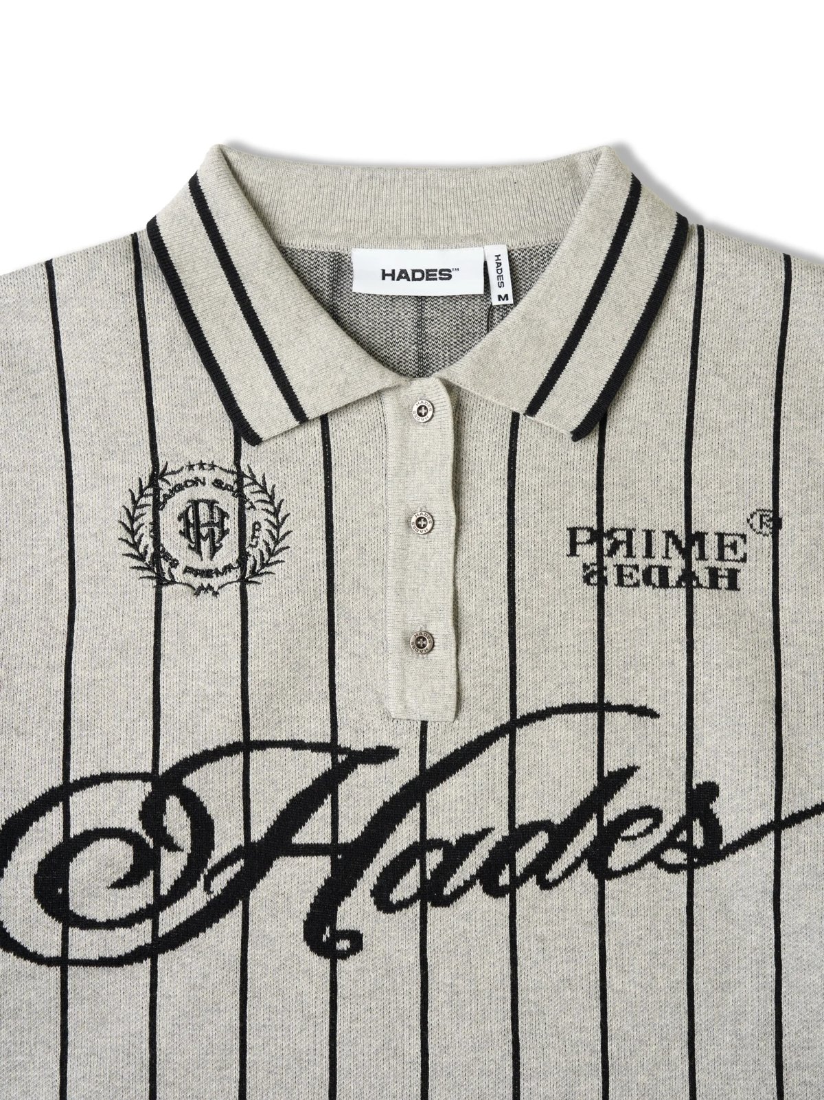 HADES Classic Polo Knit Sweater - Grey