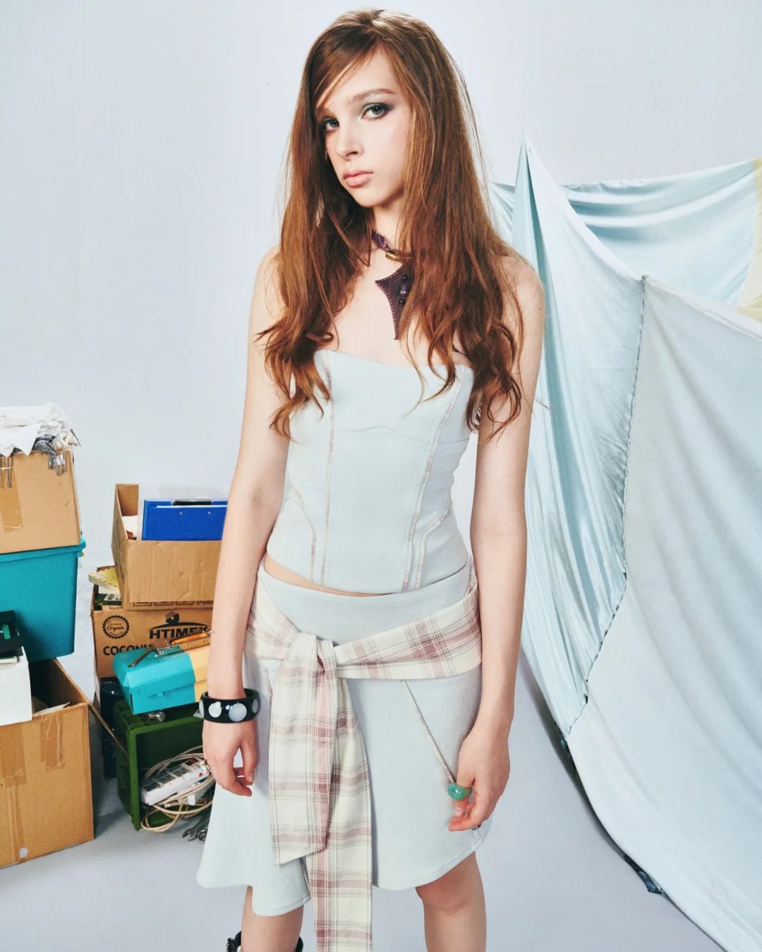 LOTTIE TOP 拼接縫線抹胸上衣