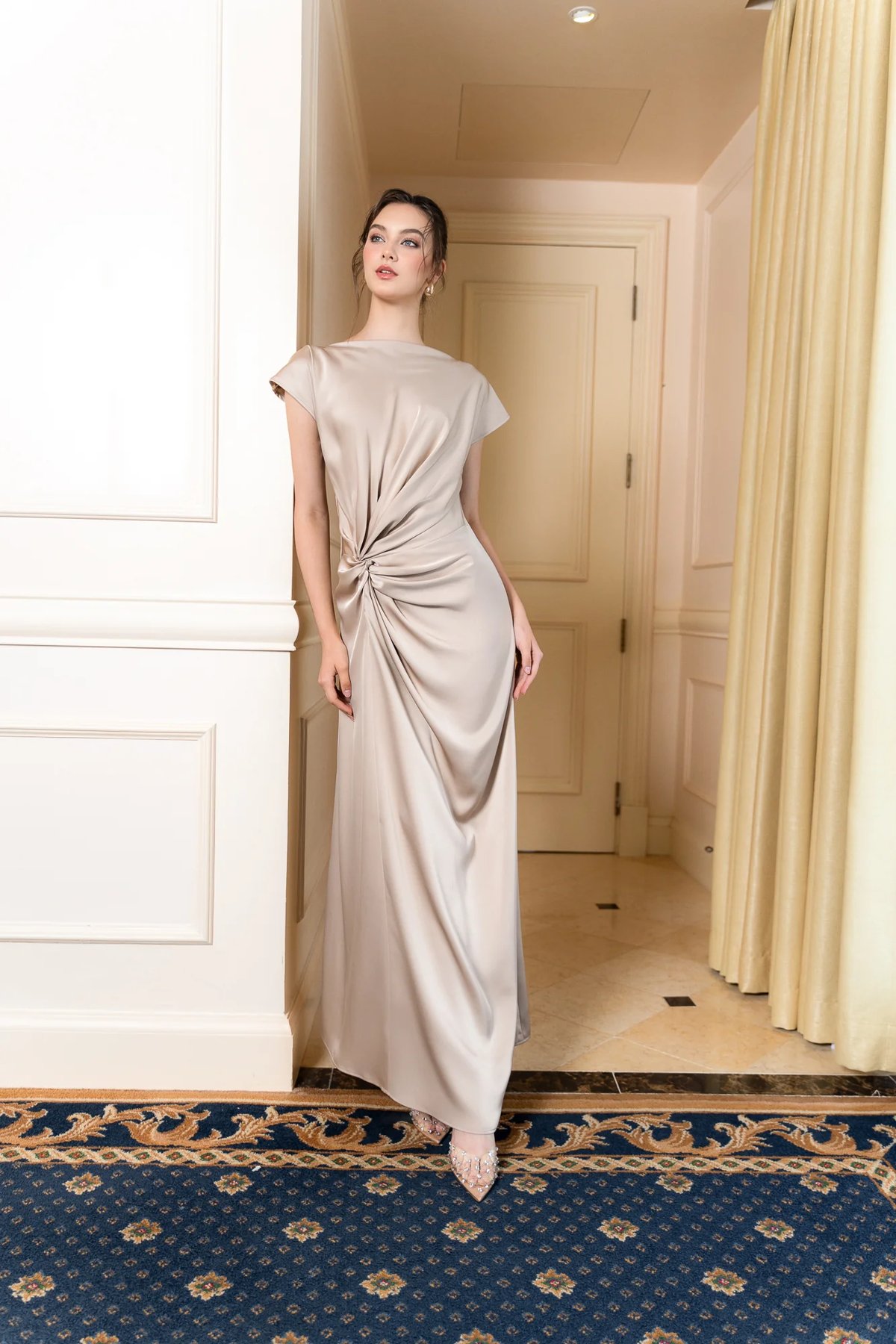 KISSERINE ELYSIA Dress - Elegant Satin Maxi Dress