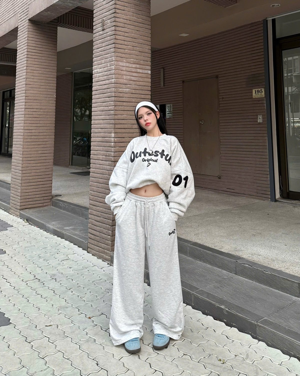 OUTERITY Outestu Wide Leg Fleece Sweatpants