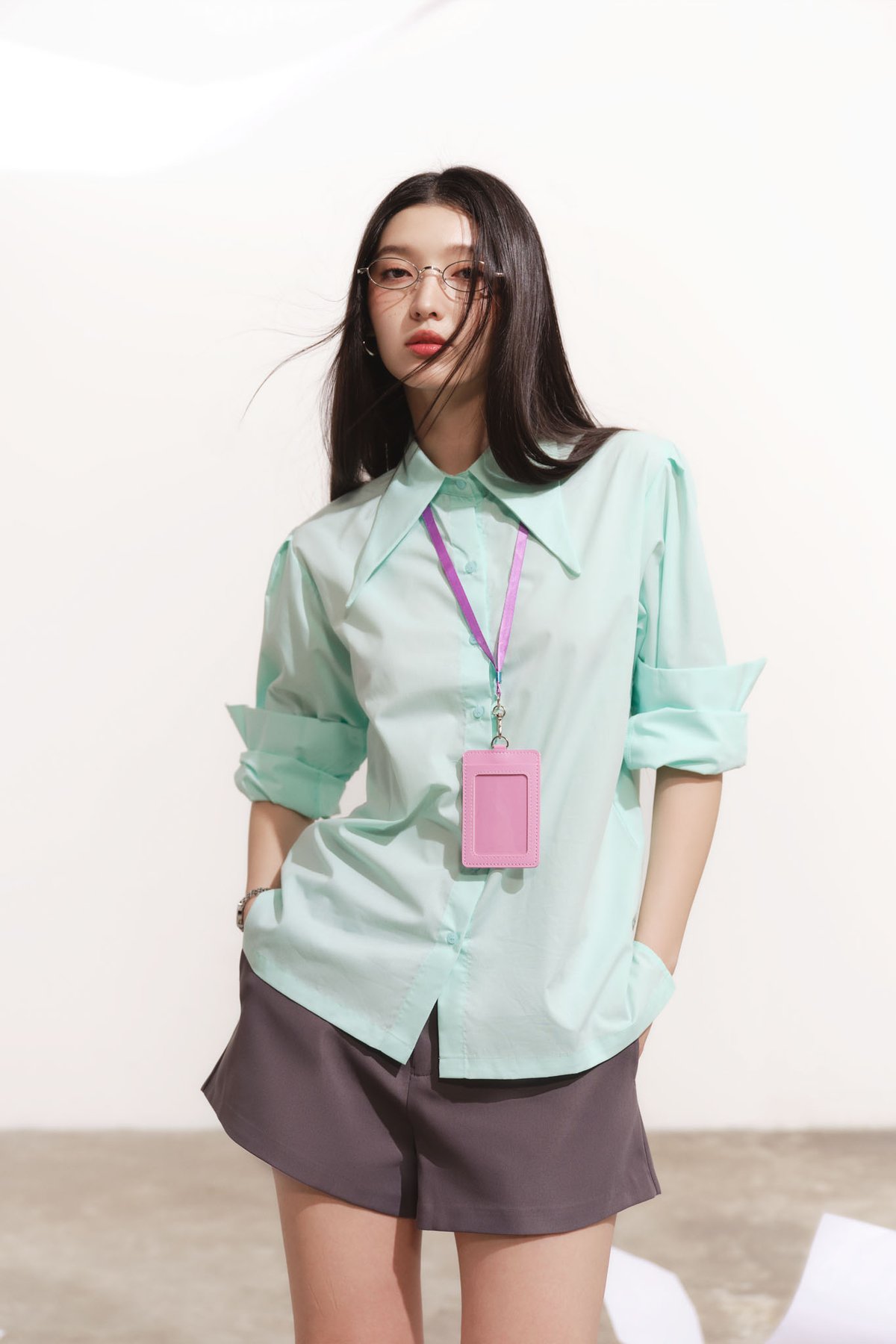 DOTTIE Sharp Collar Shirt T0348