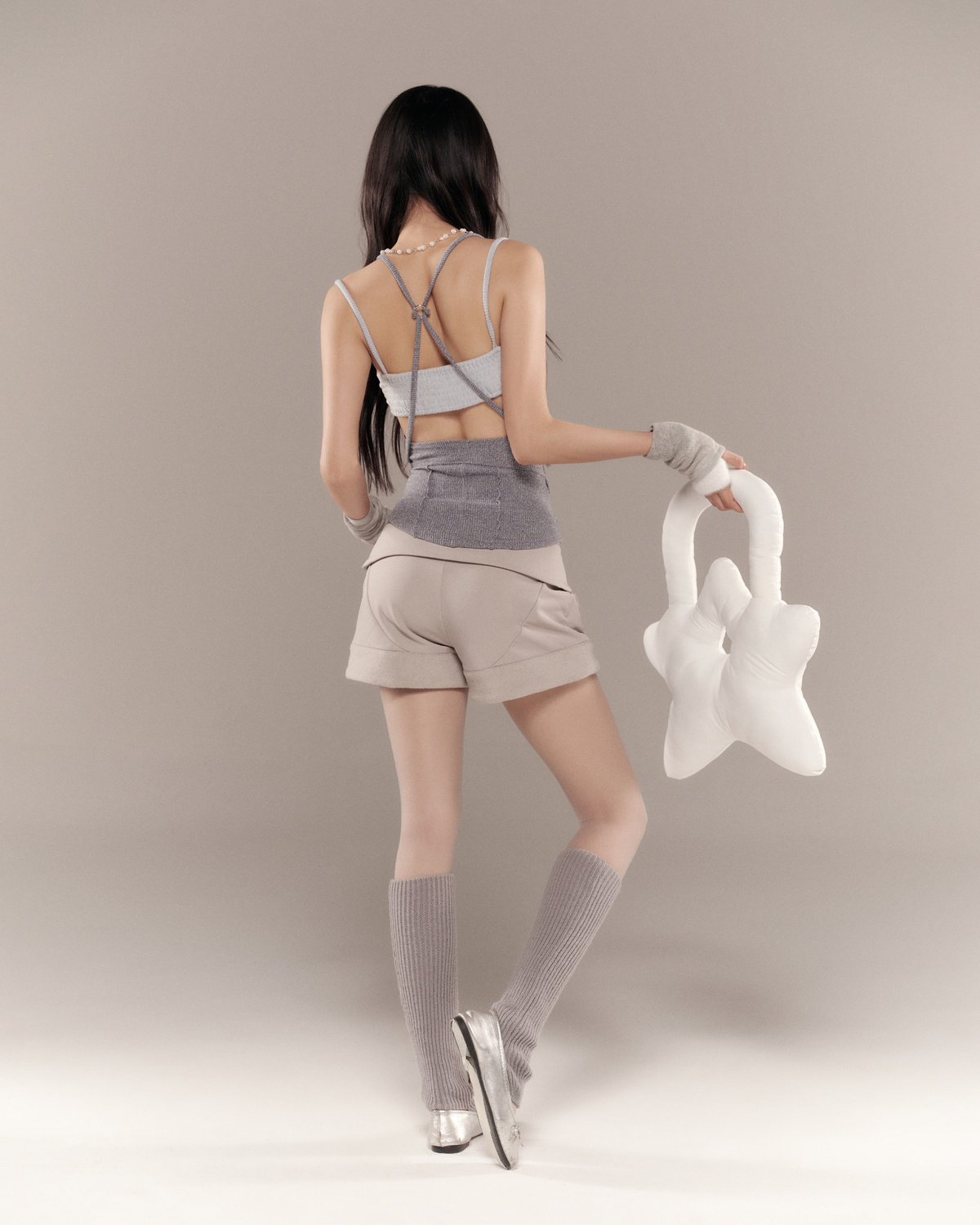 Bunnyhill BERNIE TOP Grey Two-Piece Cut-out Strap Set