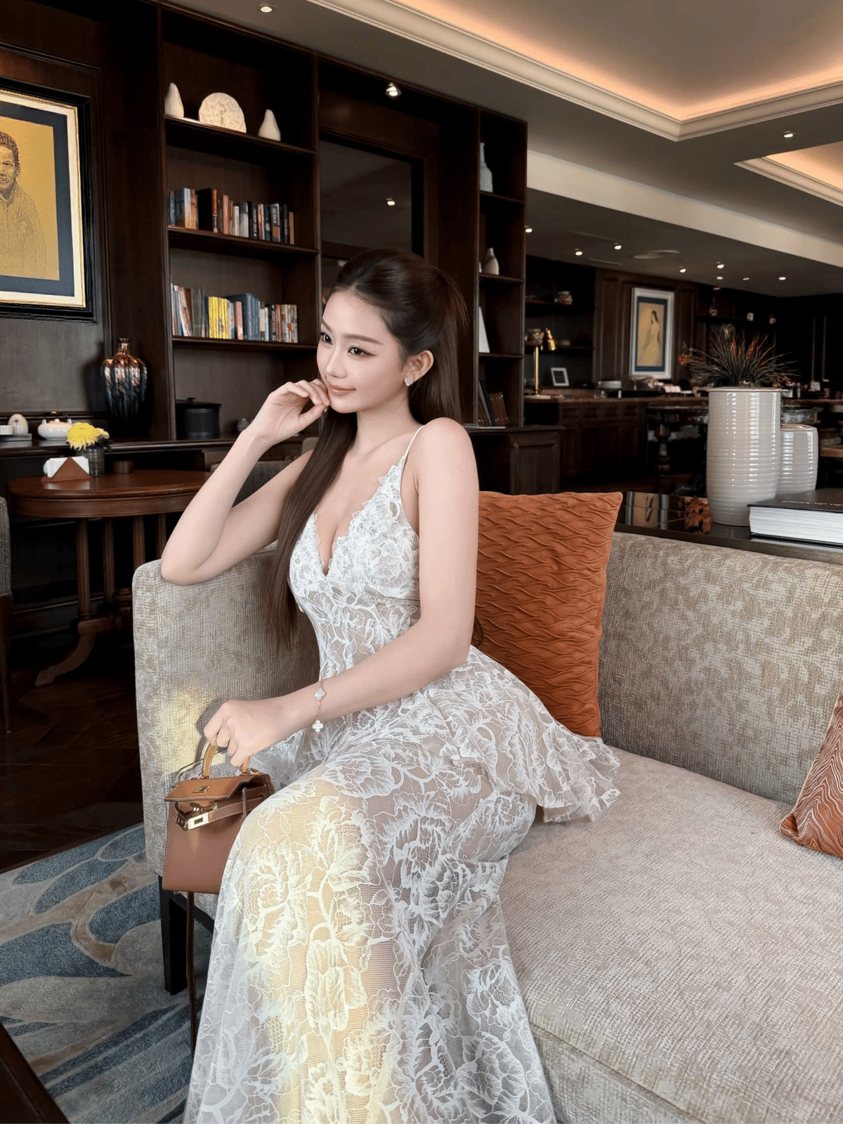 Tran Ali Lace Camisole and Maxi Skirt Set