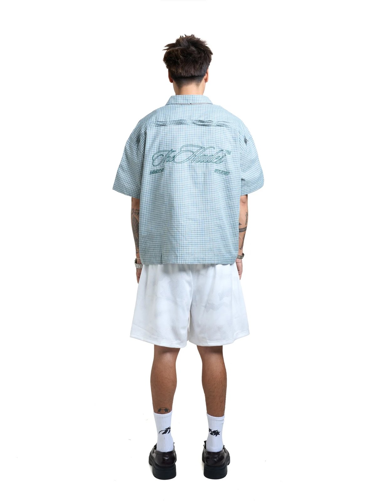 HADES Urban Lines 格紋短袖襯衫 - 綠色