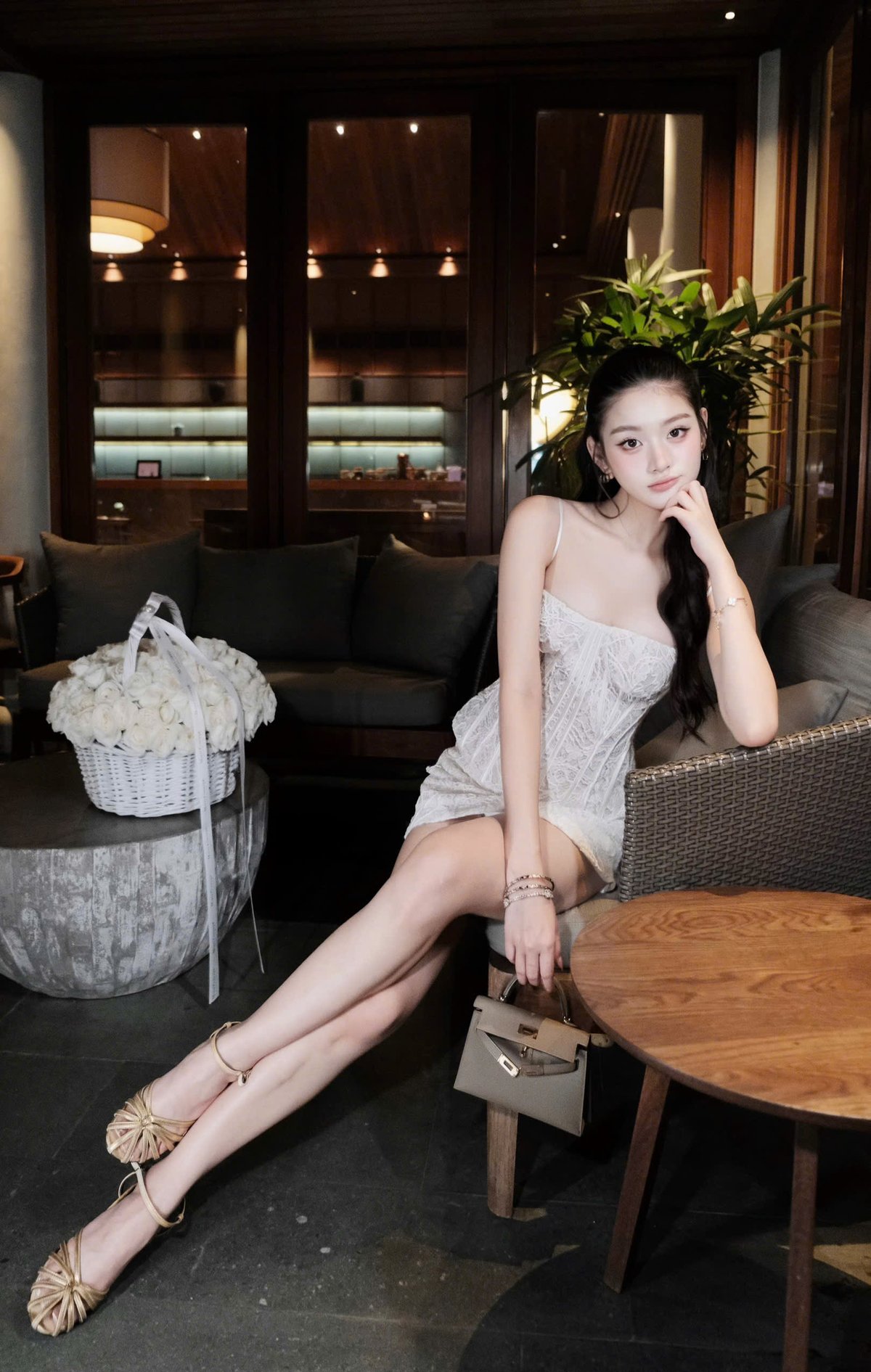 CHOU CHOU 蕾絲束身衣與裙裝套裝
