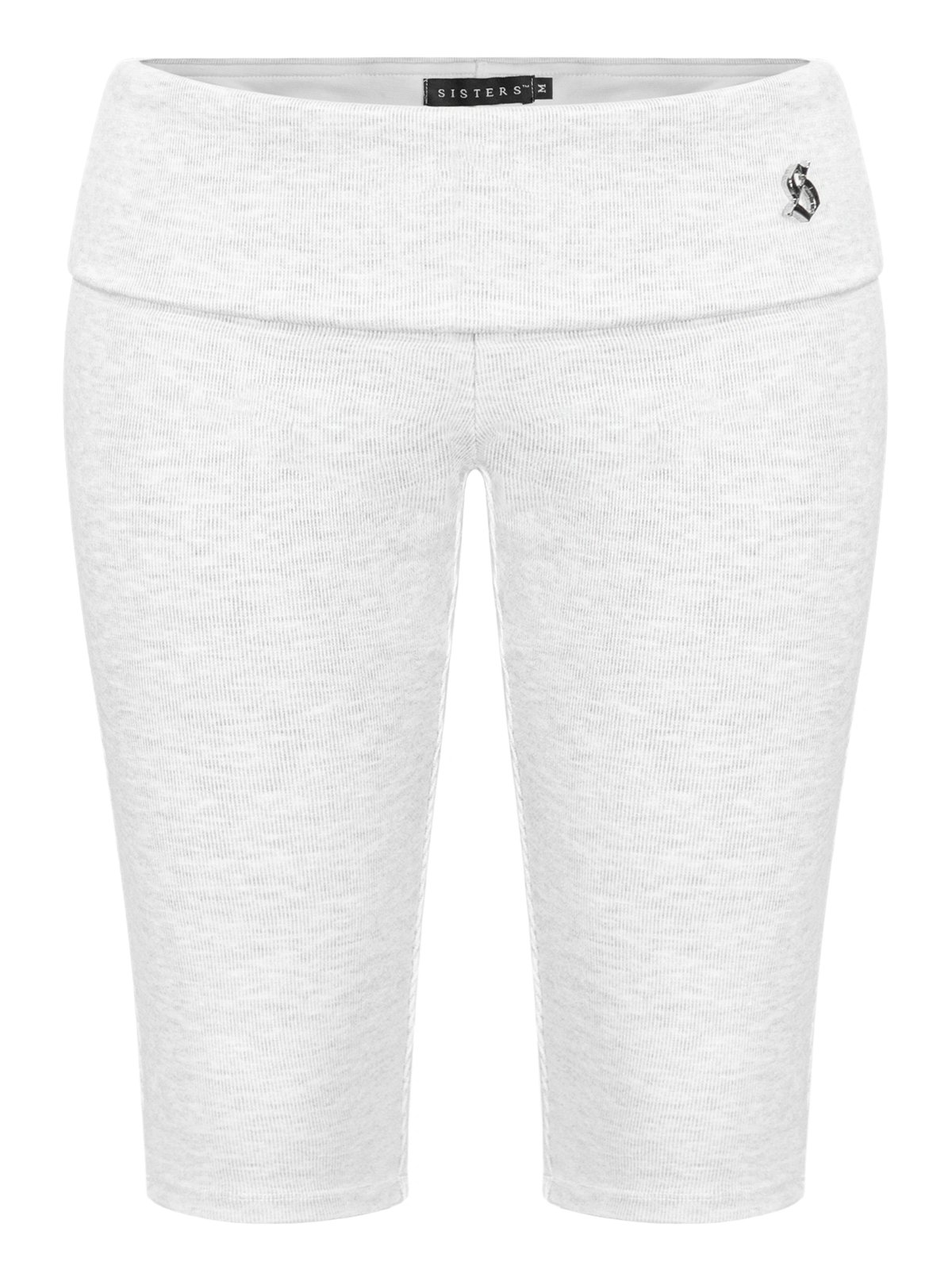 SISTERS Juliana Fold-over Waist Bodycon Mid-length Shorts - Light Grey