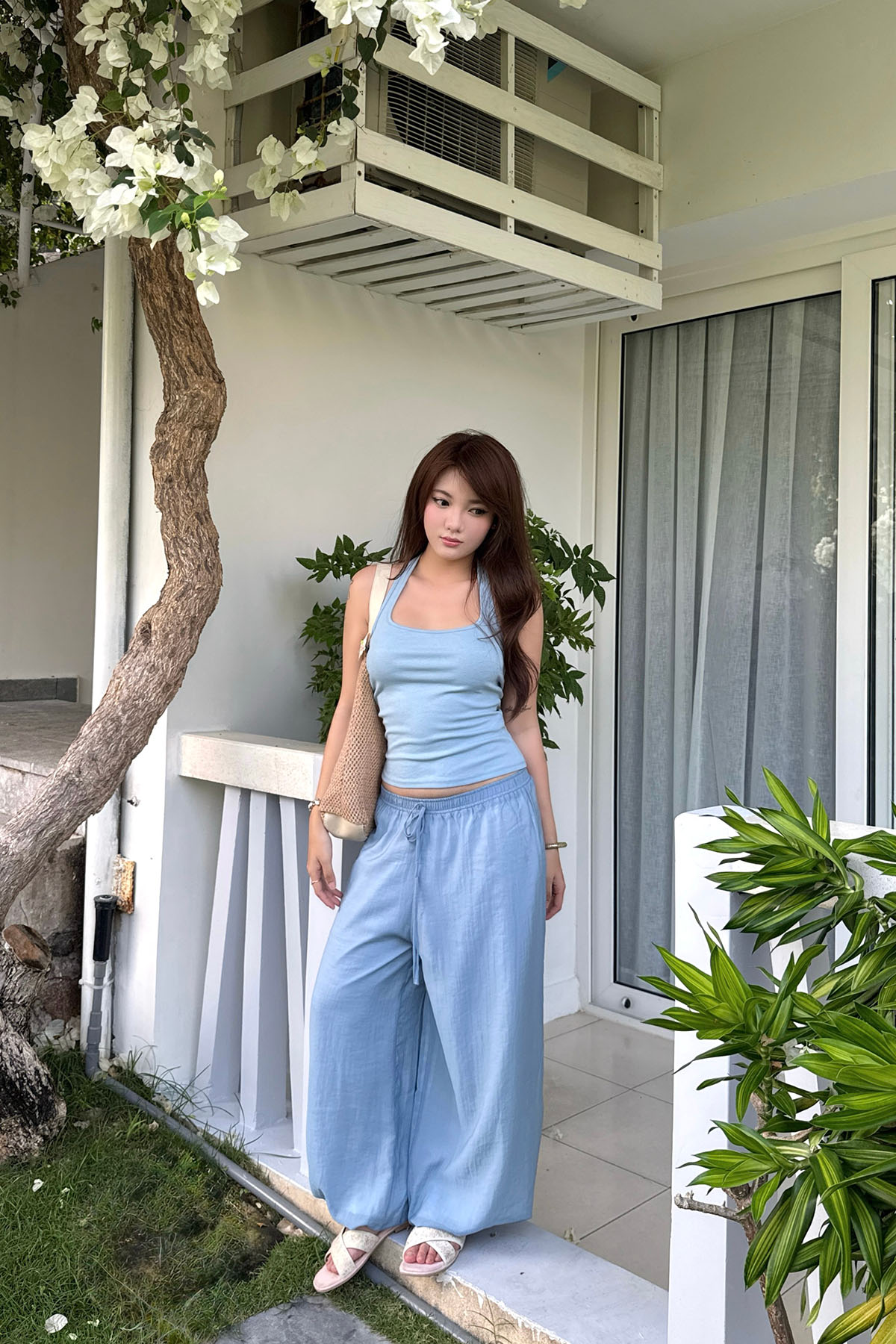 DOTTIE High Waist Wide Leg Trousers Q0417