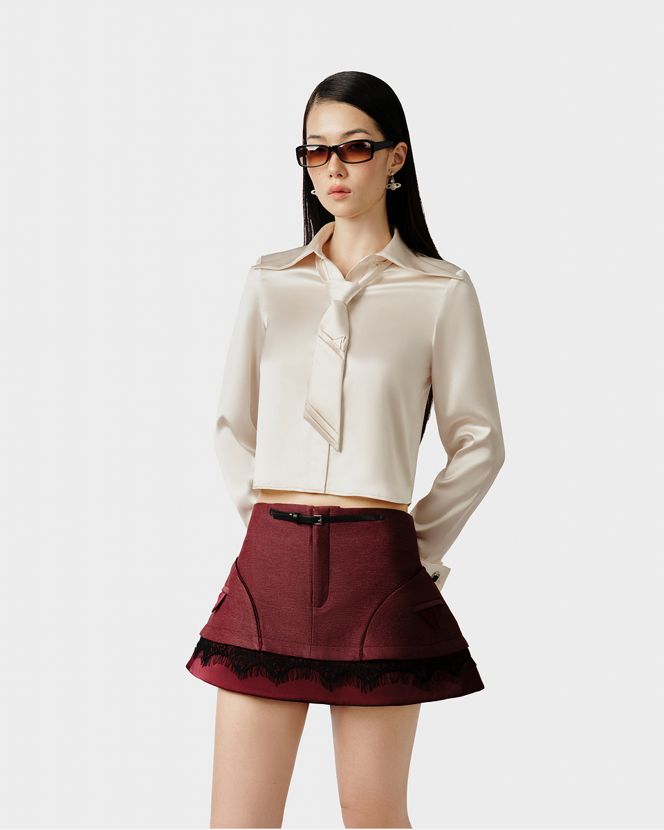 DEAR JOSÉ UPTOWN ROSE SATEEN BLOUSE - White