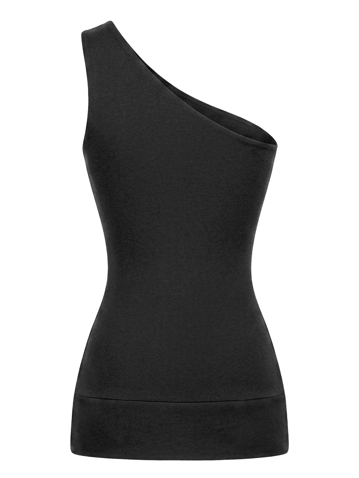 SISTERS Rhea One-Shoulder Longline Top - Black
