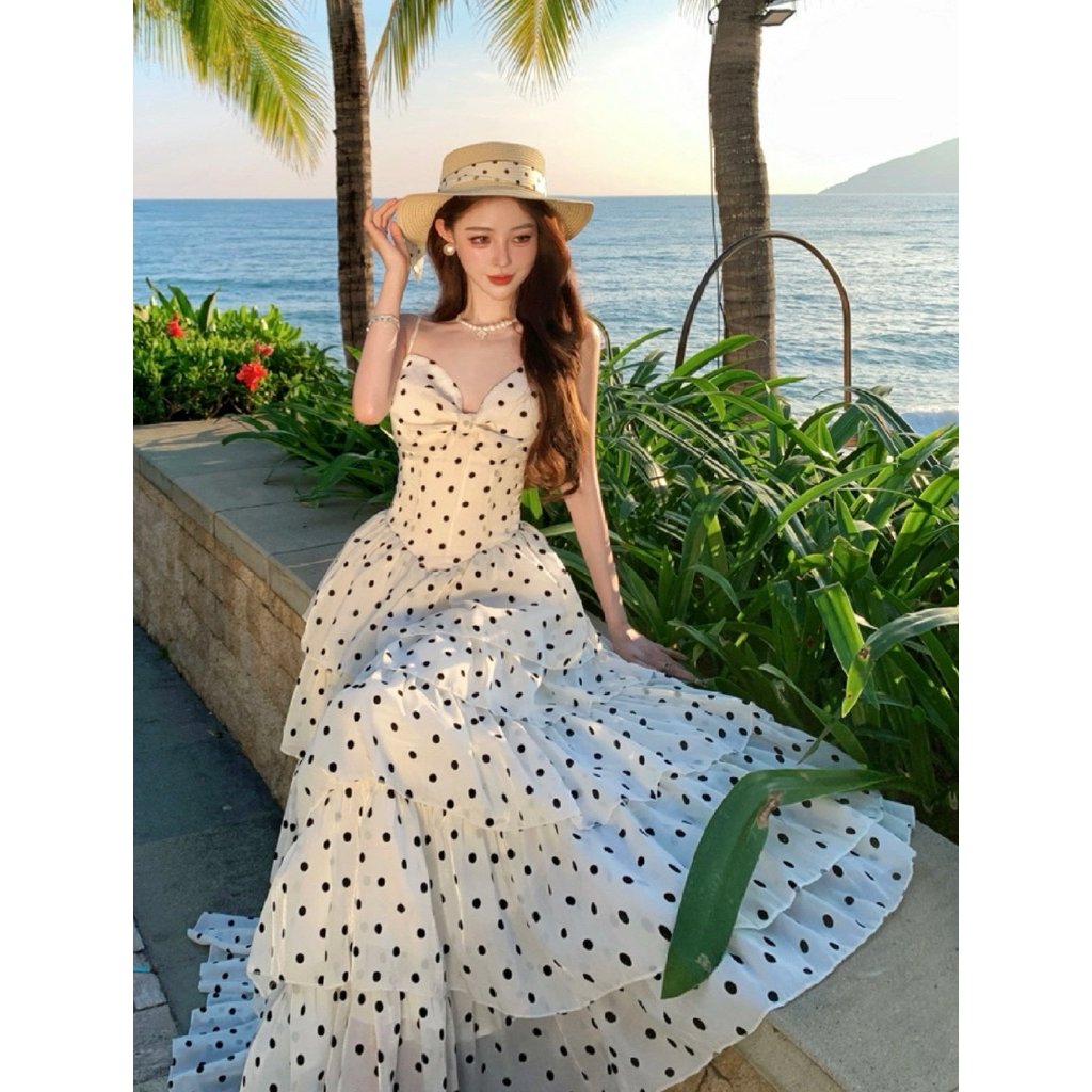 Hiroko Polka Dot Corset Maxi Dress
