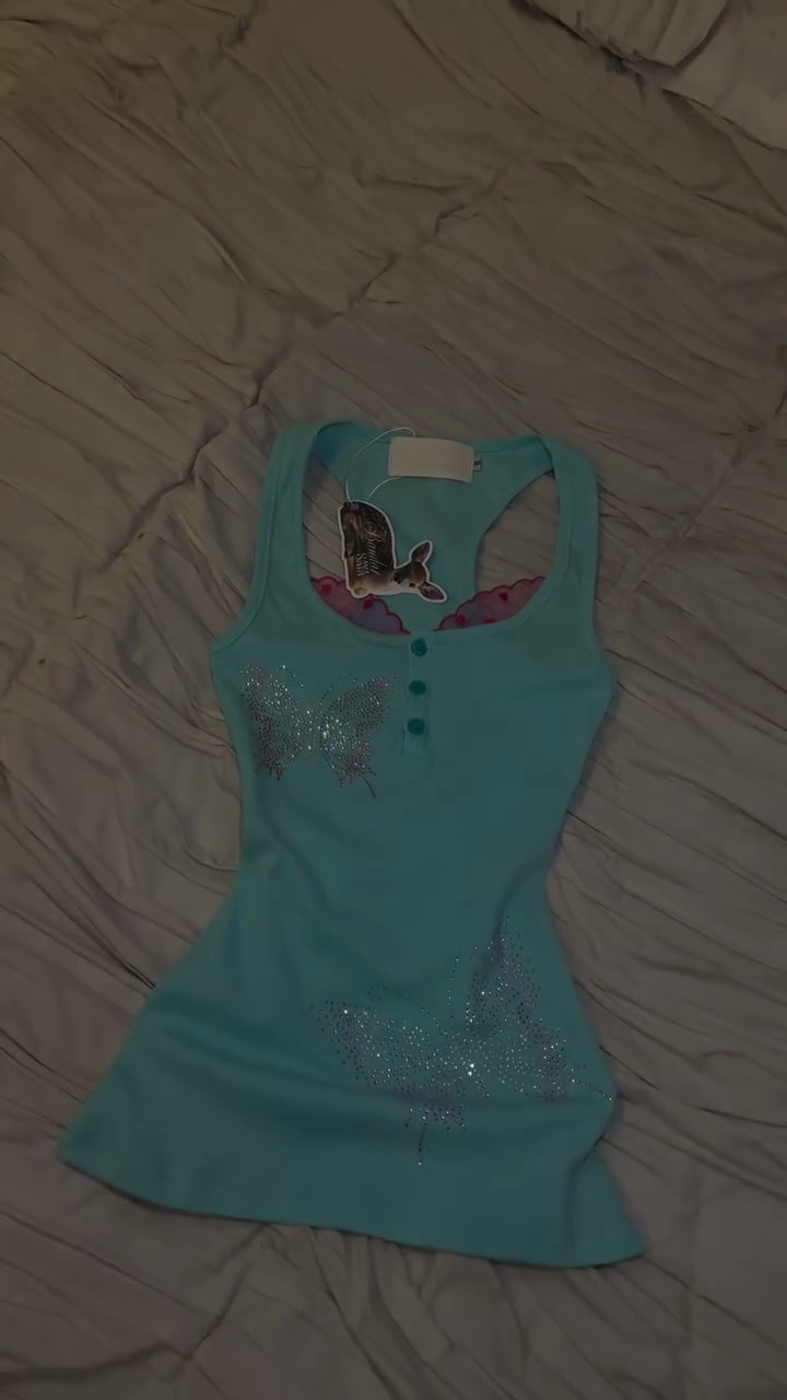 Bandarsaya Tiffany Blue 蝴蝶圖案背心