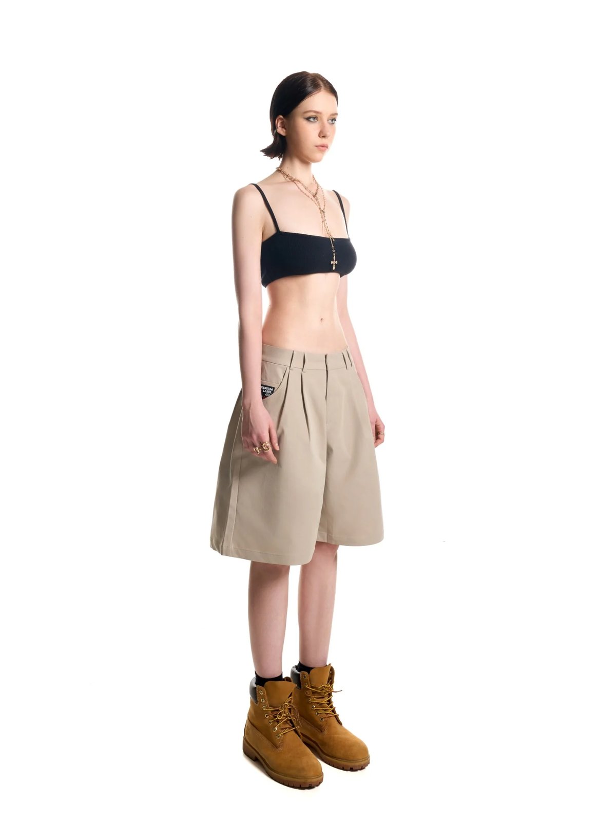 HADES Pleated Casual Shorts - Beige