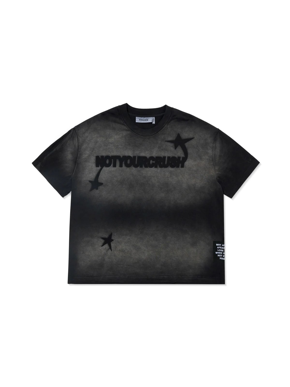 HADES NOTYOURCRUSH 水洗印花 T-shirt - 灰色