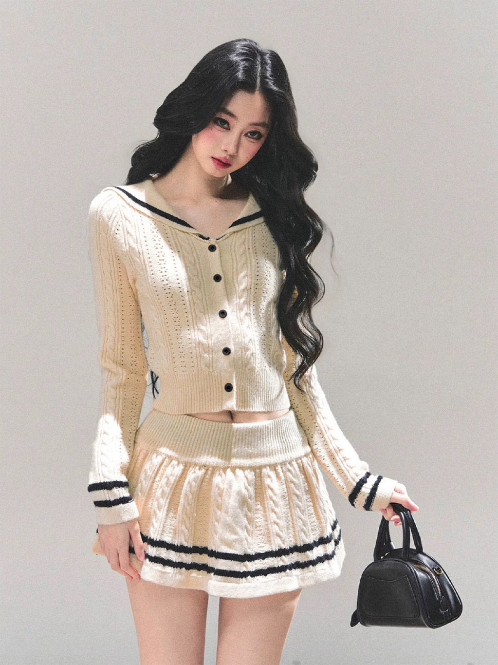 Shaoyeyan Alina Knit Cardigan and Skirt Set