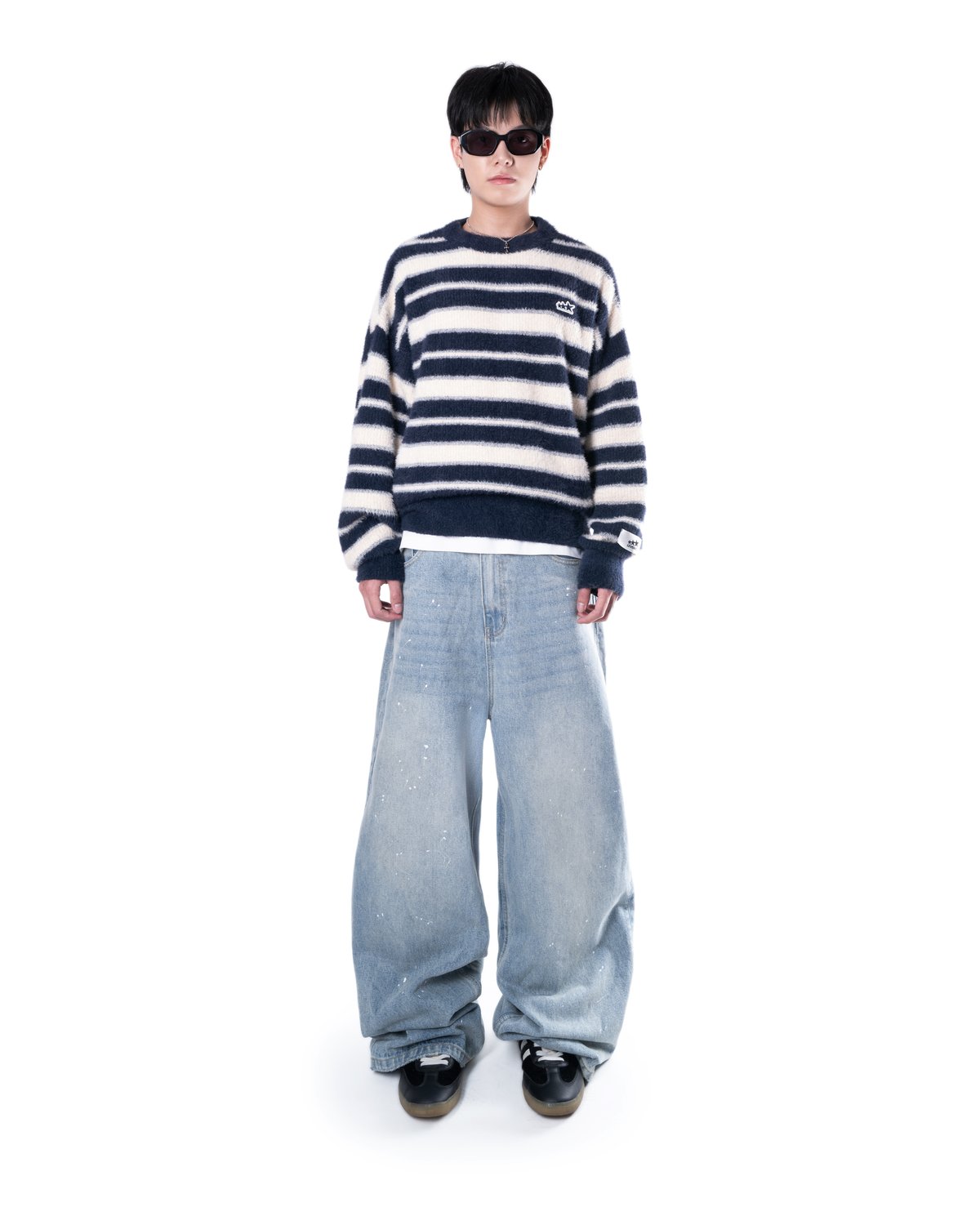 Levents® Striped Fur Knit Boxy Sweater 條紋毛絨針織寬版毛衣