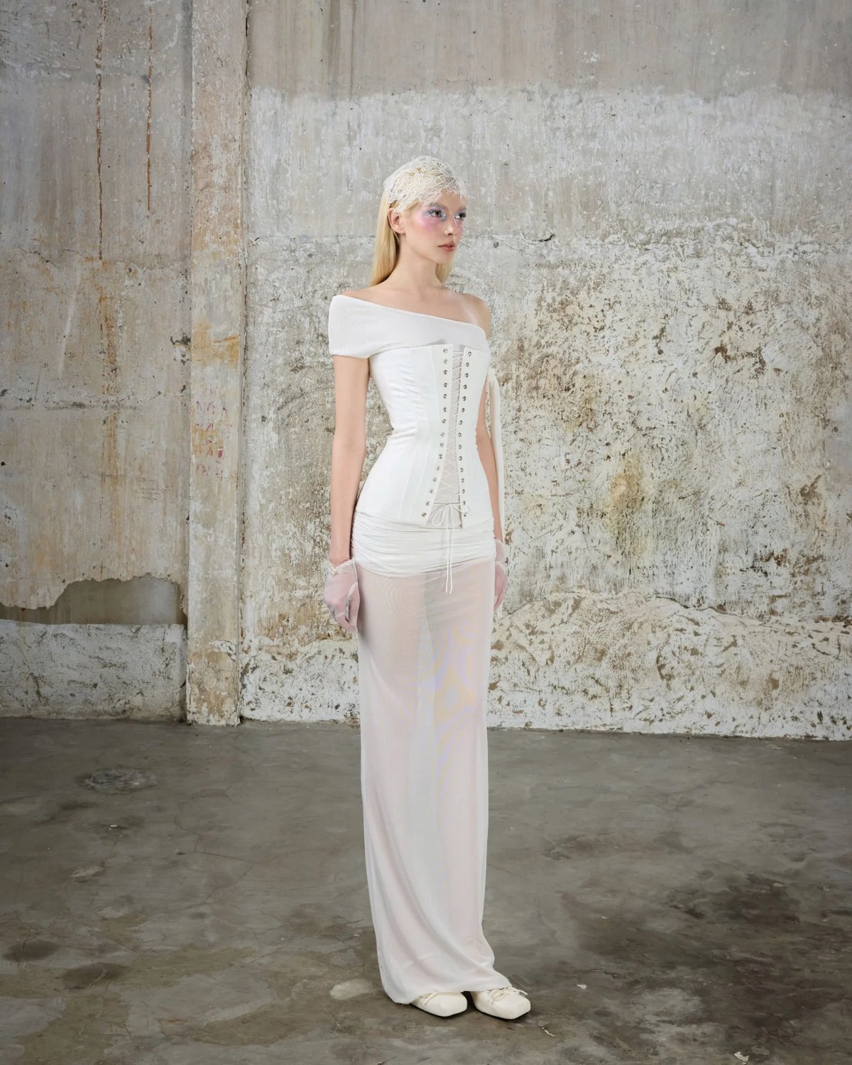 DEPASS White Veli Corset Top