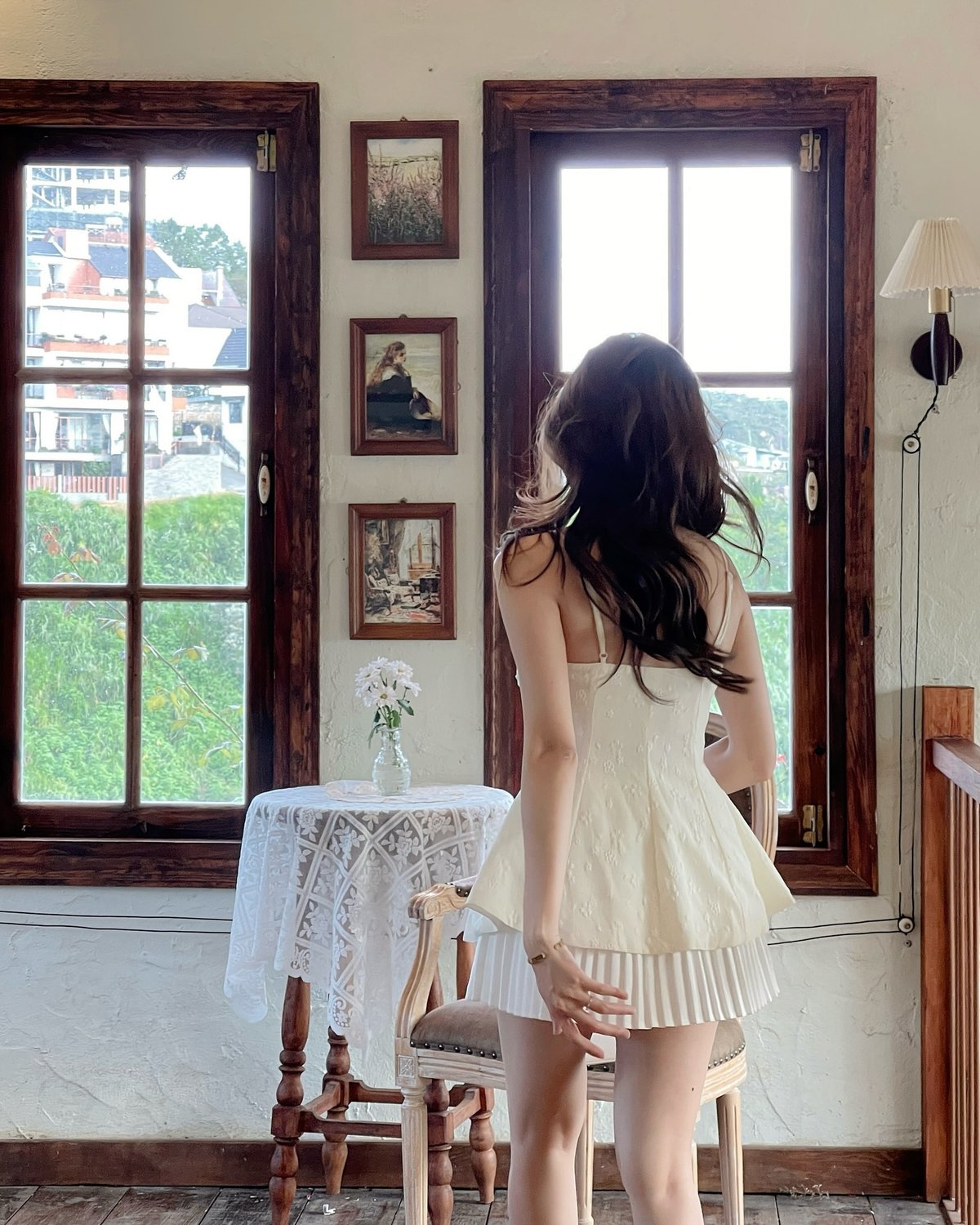 REDBEAN Angeline Button-Up Embroidered Camisole Top
