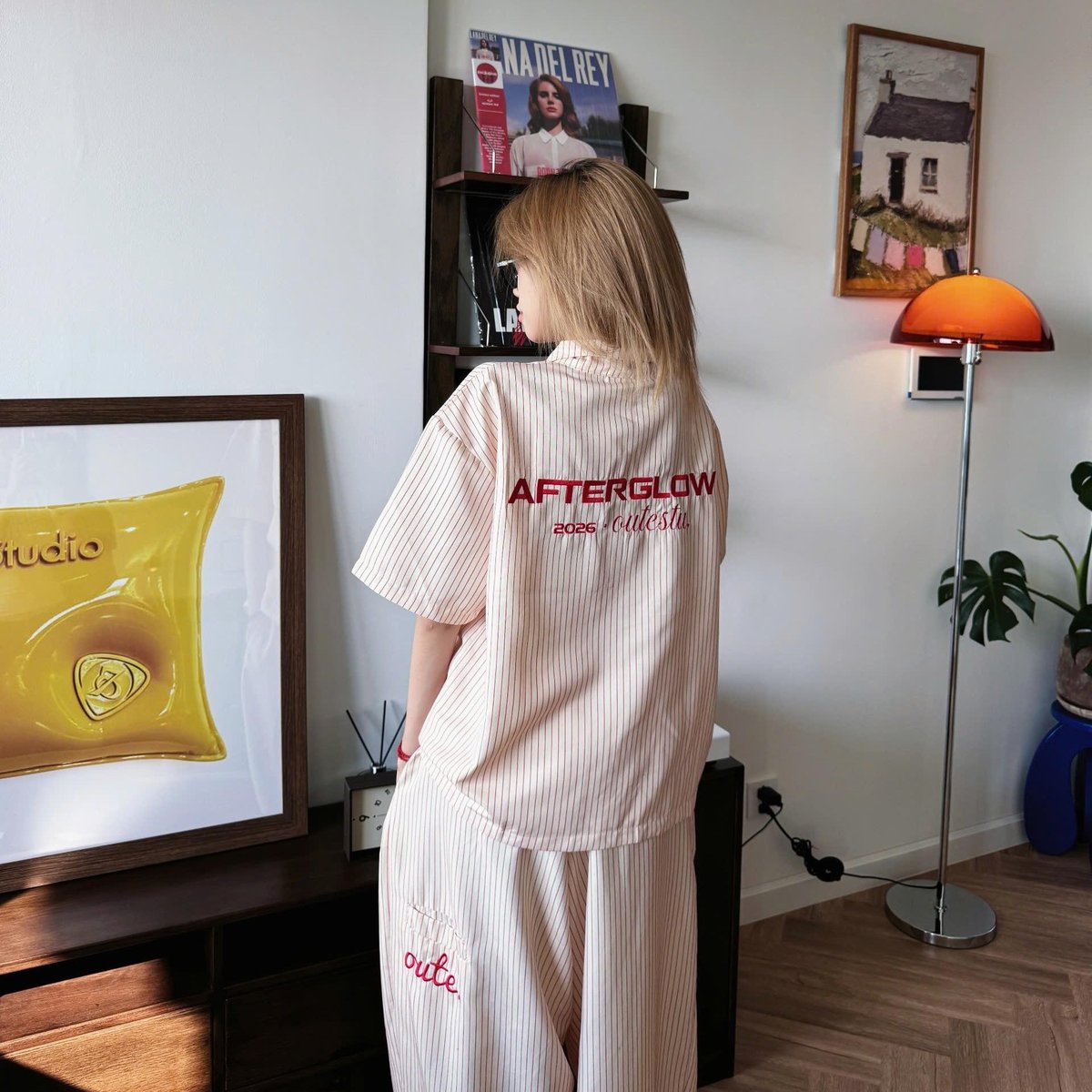 OUTERITY Afterglow DREAM HORSE COLLECTION 2026 男女通用條紋中袖襯衫