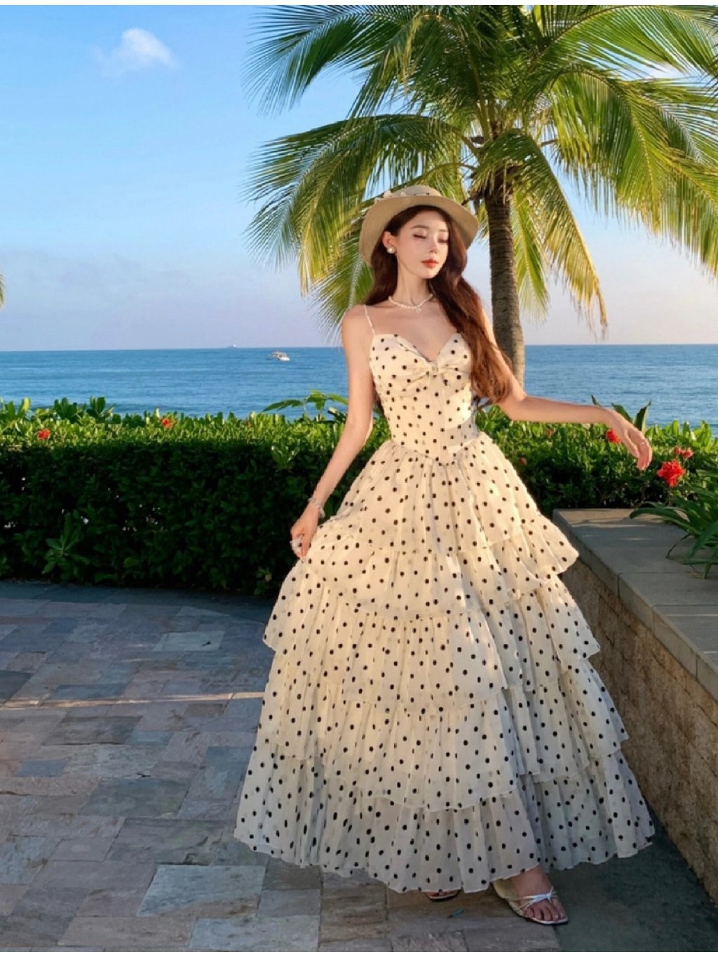Hiroko Polka Dot Corset Maxi Dress