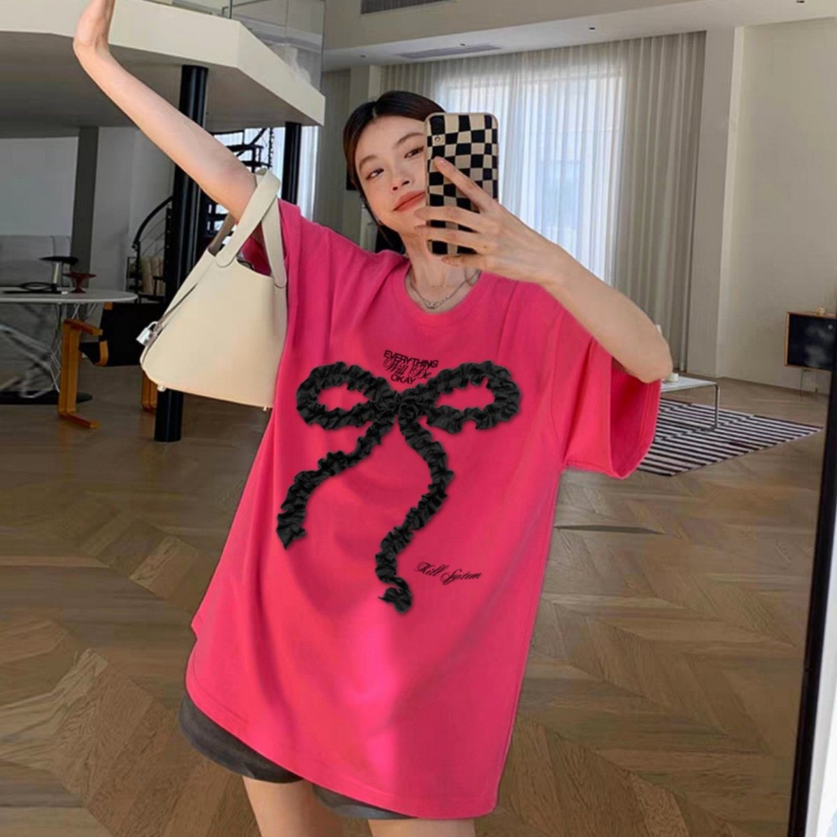 KILL SYSTEM OKAY 蝴蝶結寬鬆版 T-Shirt