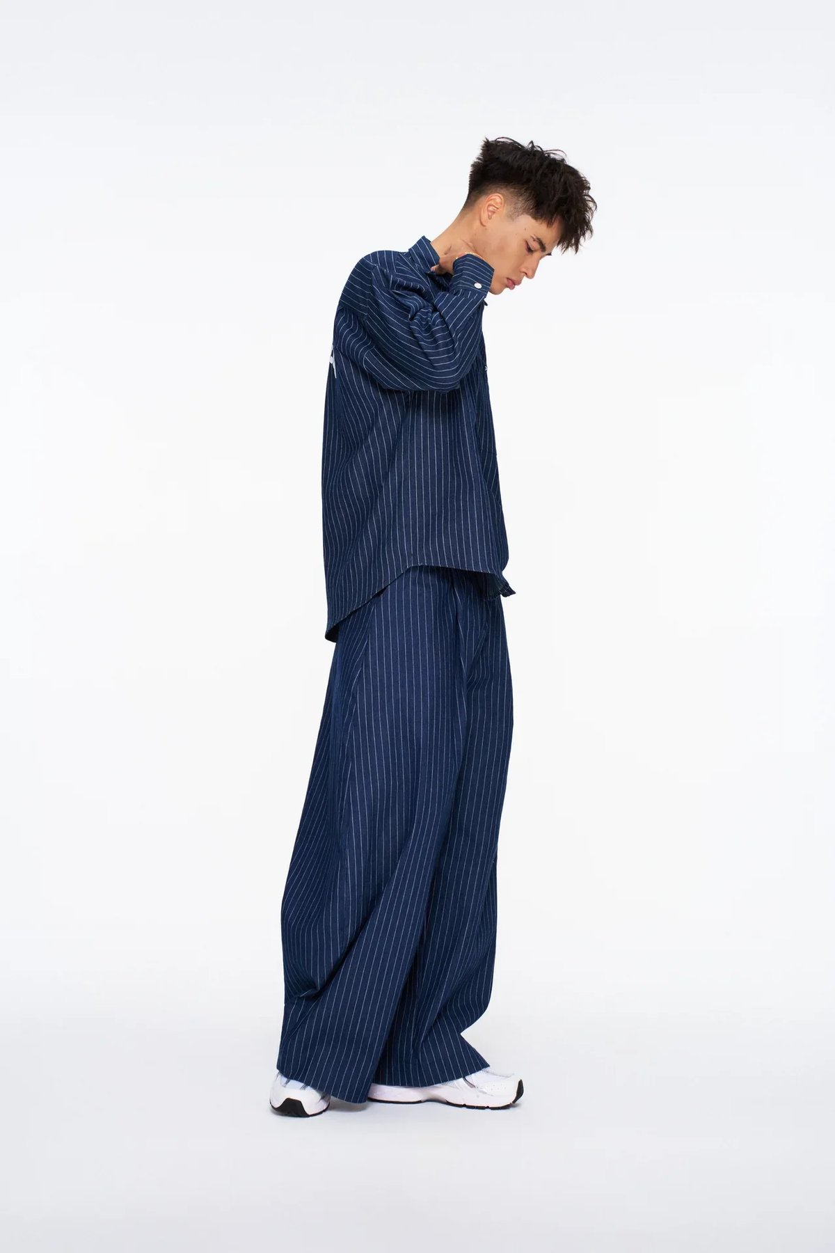 PUSH PUSH ZENDA Oversize Embroidered Striped Shirt