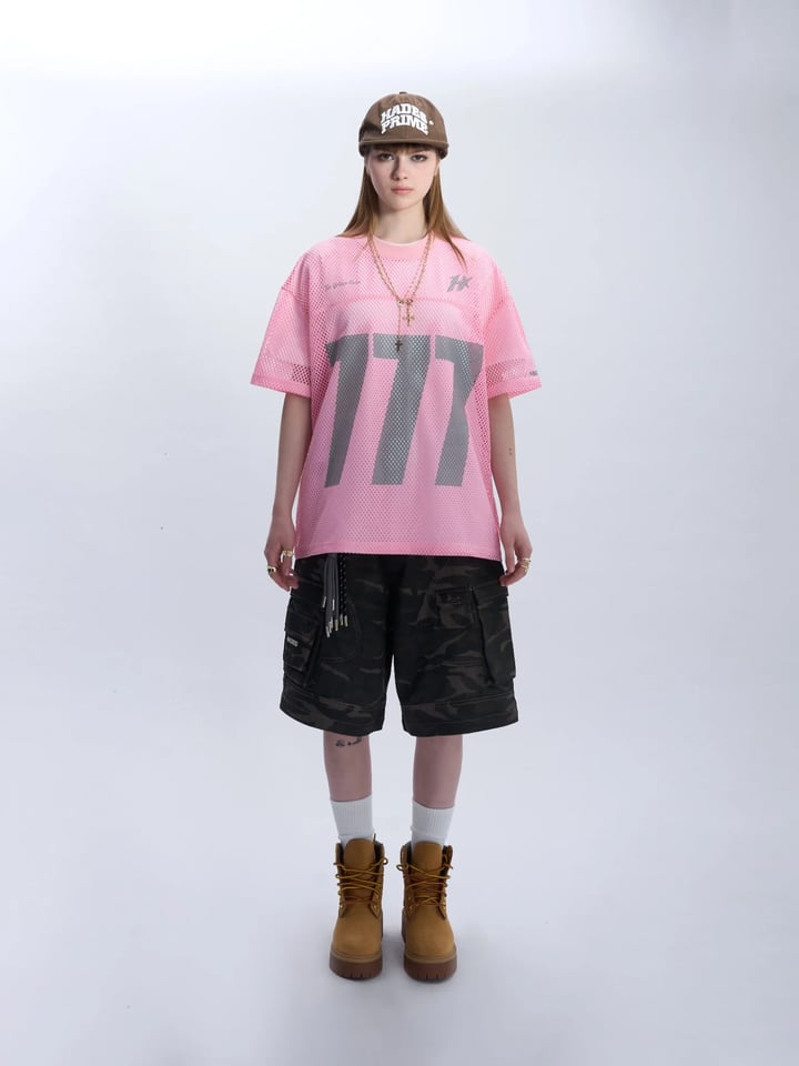 HADES 777 Mesh 網眼運動 T-shirt - 粉紅色
