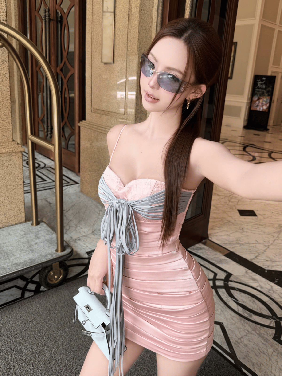Tran Ali Bodycon Dress with Chest Bow
