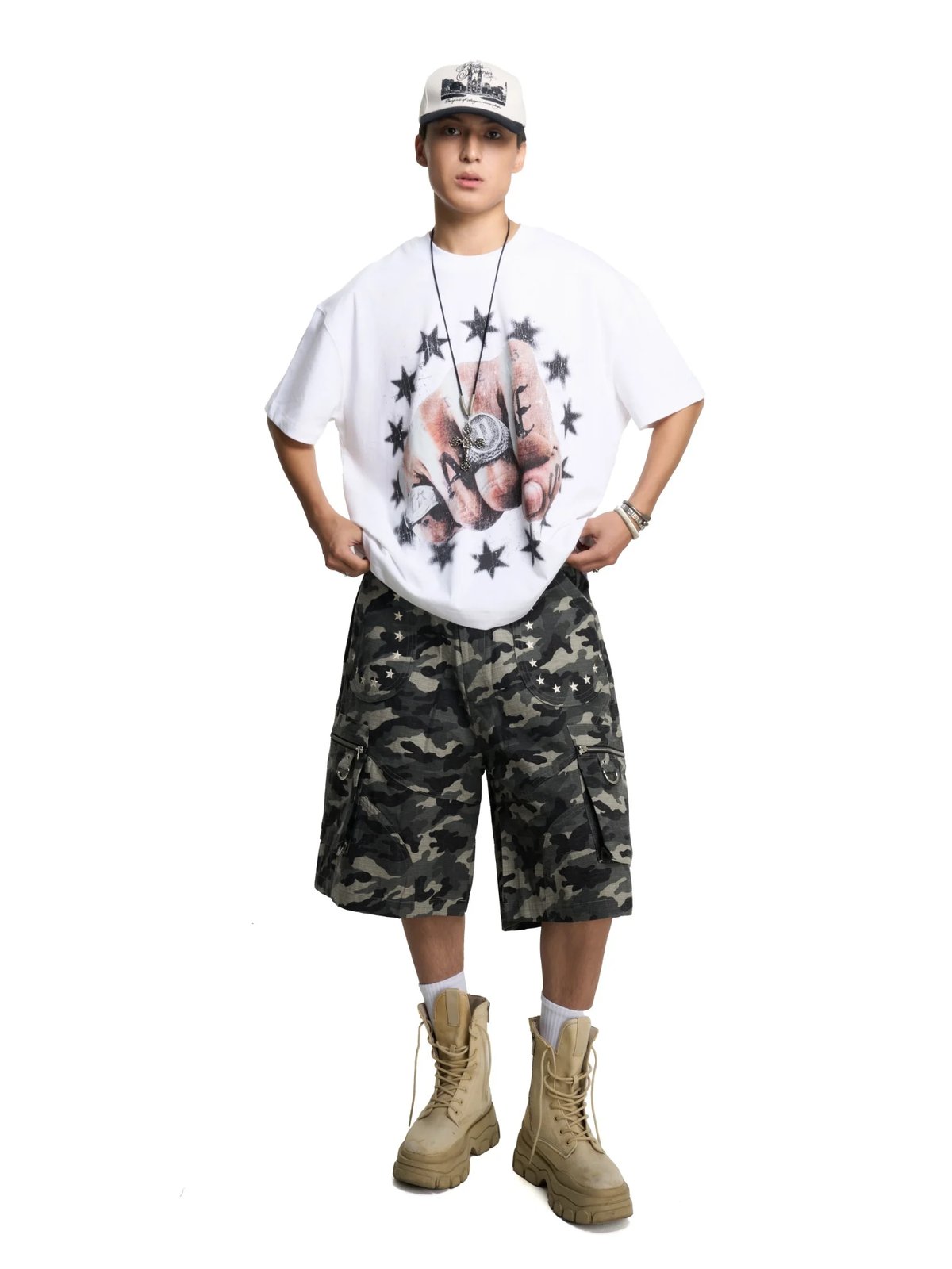 HADES Hunter Khaki Camo Cargo Shorts
