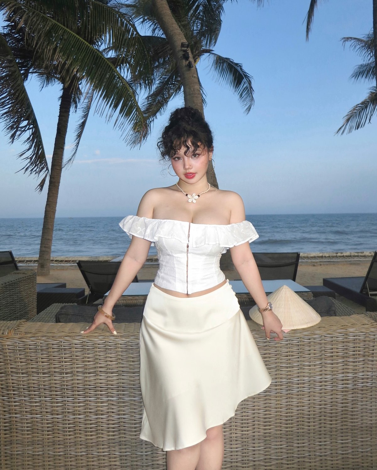 Emilie Maryse Off-Shoulder Corset Top