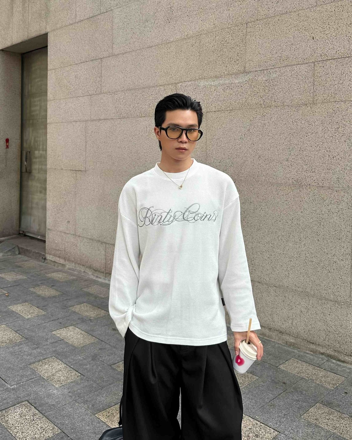 DIRTYCOINS Waffle Script 長袖 T-shirt