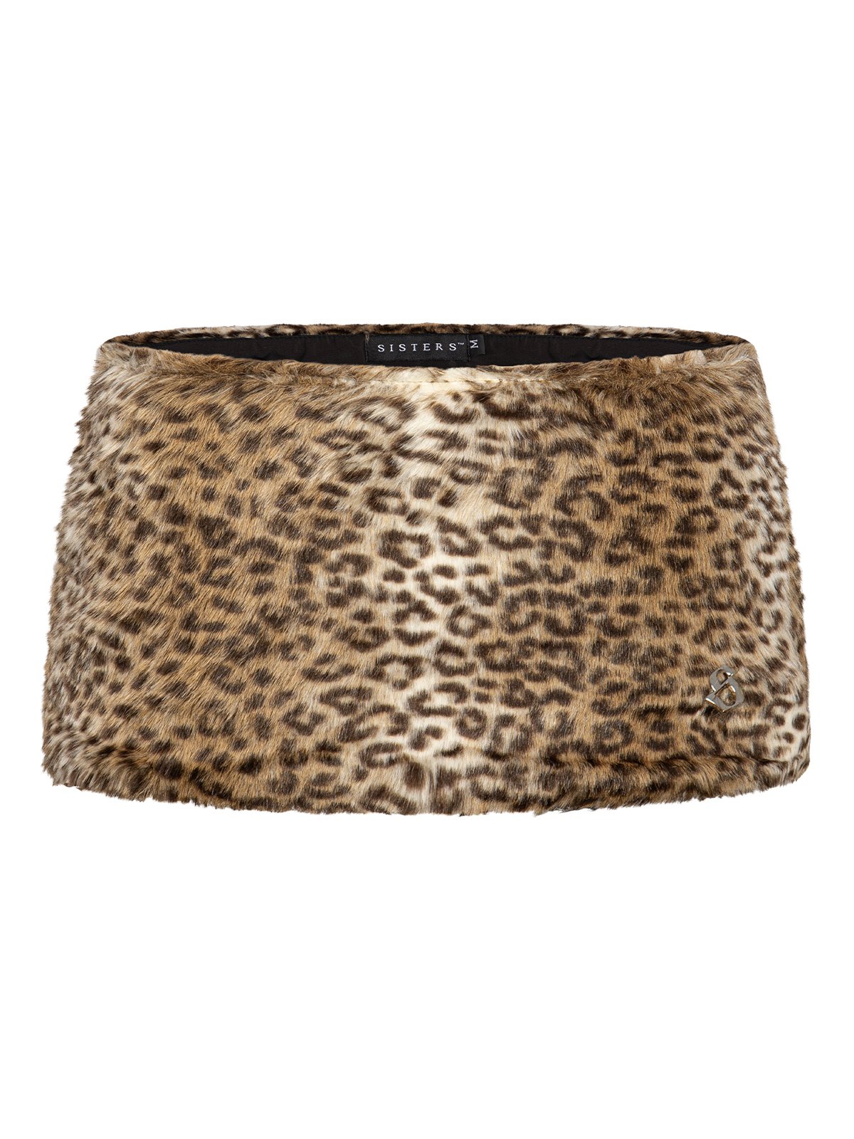 SISTERS Hattie Faux Fur Leopard Print Mini Skirt